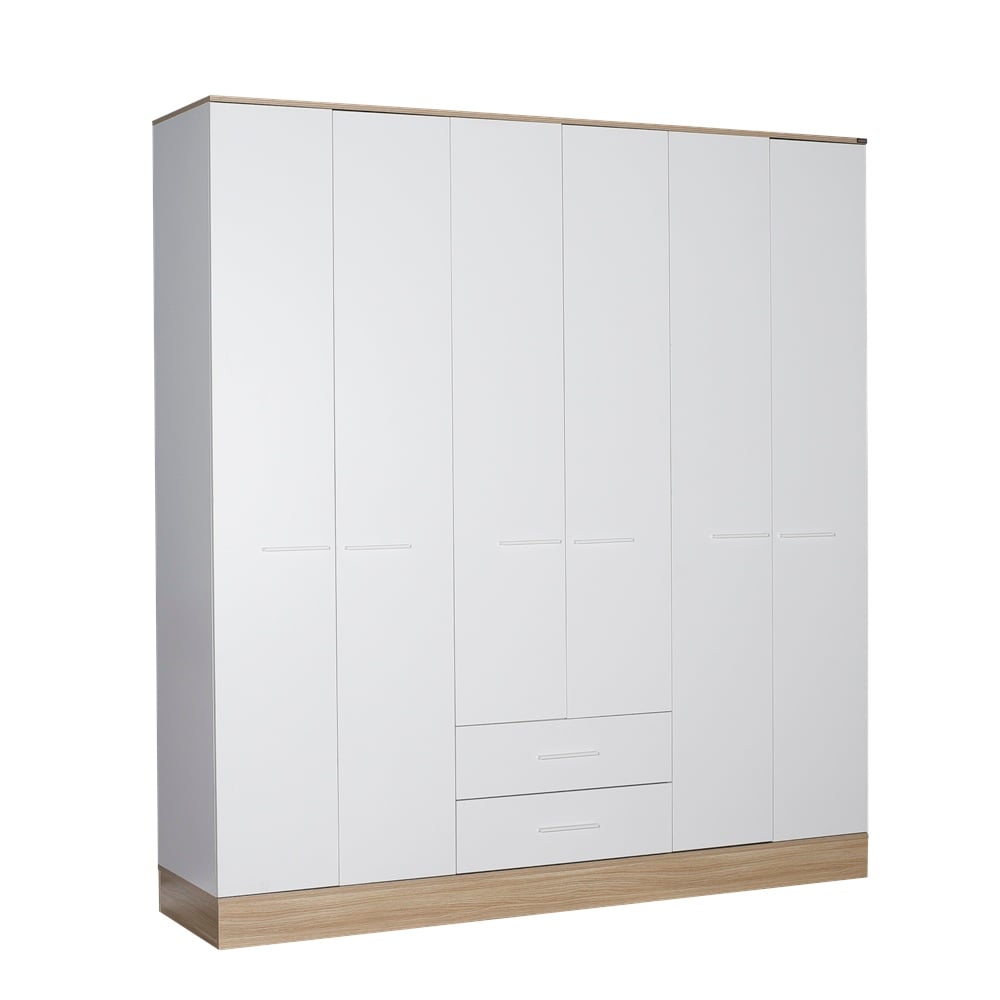 Adore Base Genç Odası 6 Kapı 2 Çekmeceli Gardrop (GRD-862-MB-4)