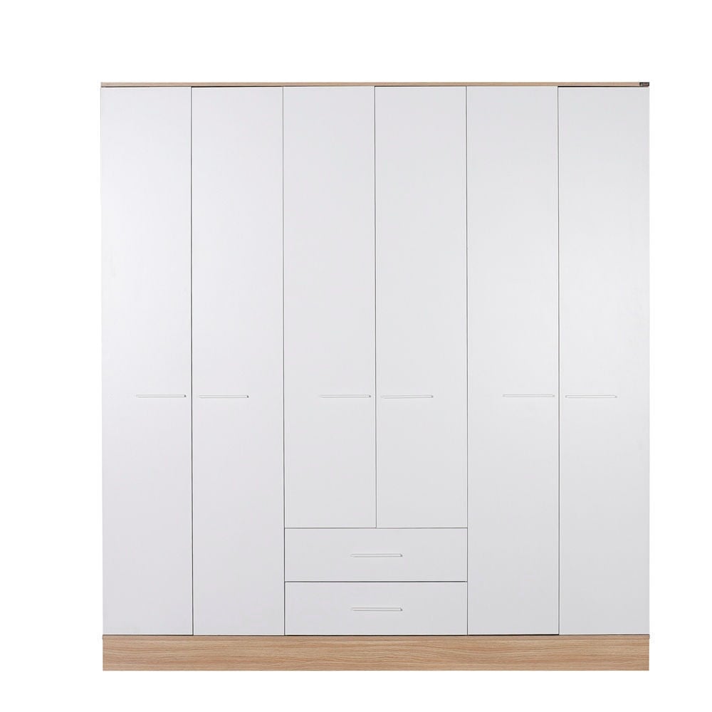 Adore Base Genç Odası 6 Kapı 2 Çekmeceli Gardrop (GRD-862-MB-4)