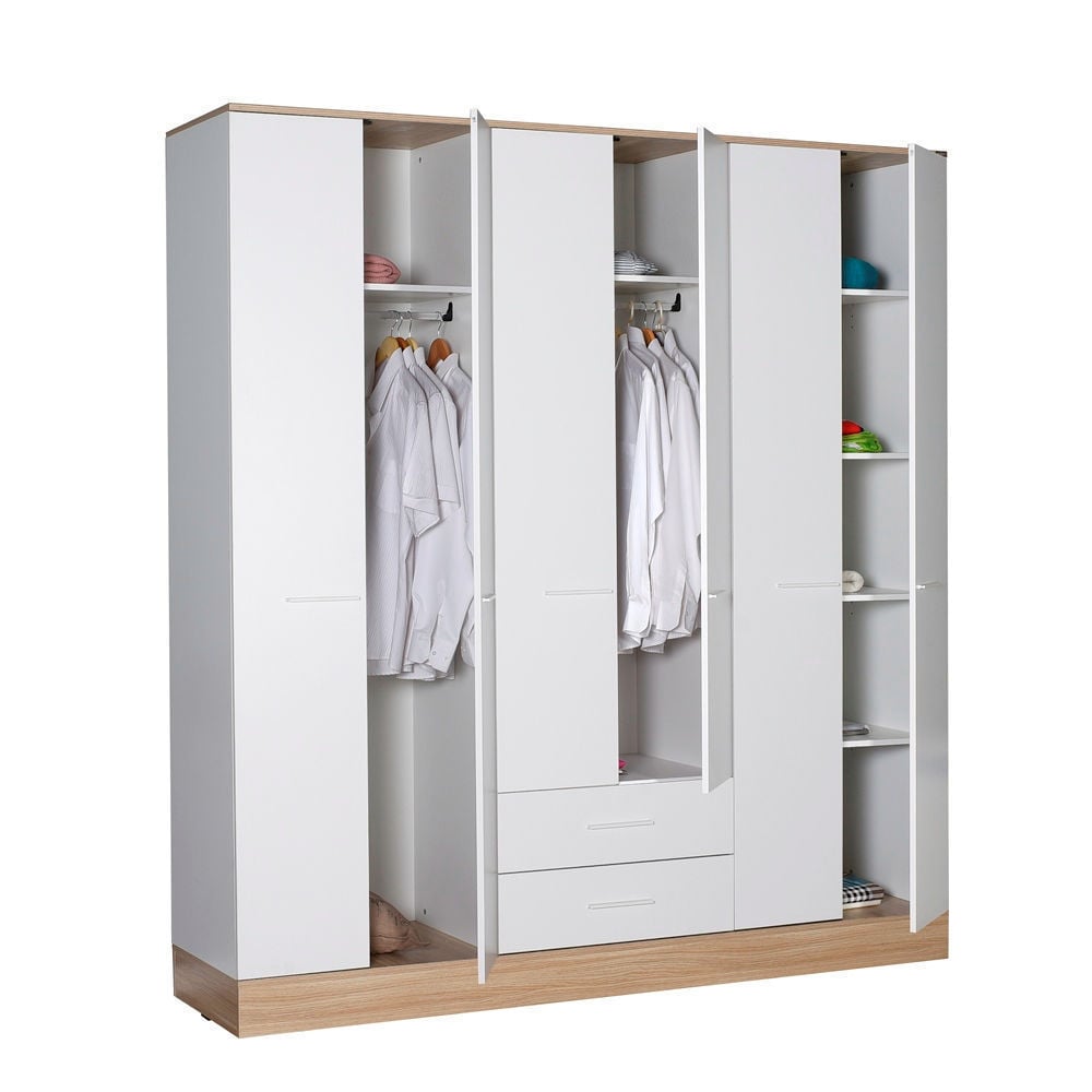 Adore Base Genç Odası 6 Kapı 2 Çekmeceli Gardrop (GRD-862-MB-4)