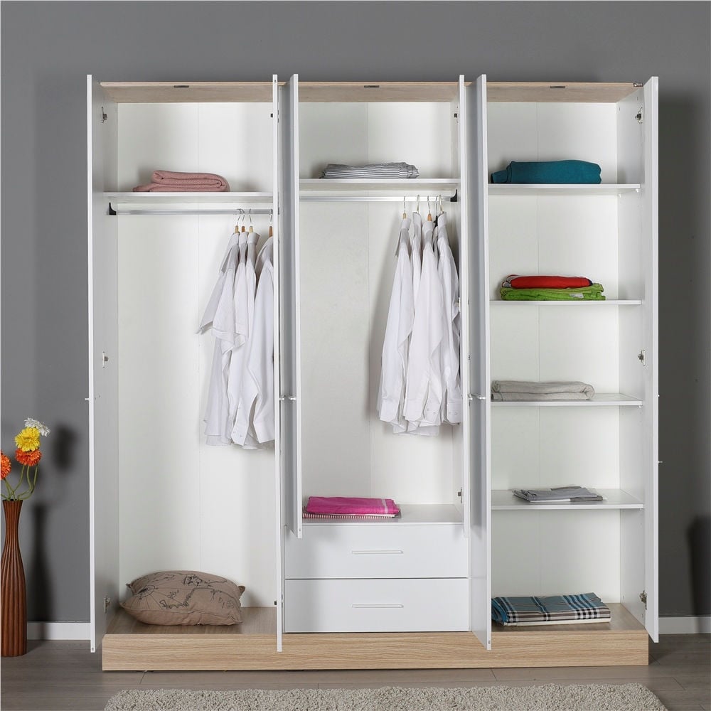 Adore Base Genç Odası 6 Kapı 2 Çekmeceli Gardrop (GRD-862-MB-4)