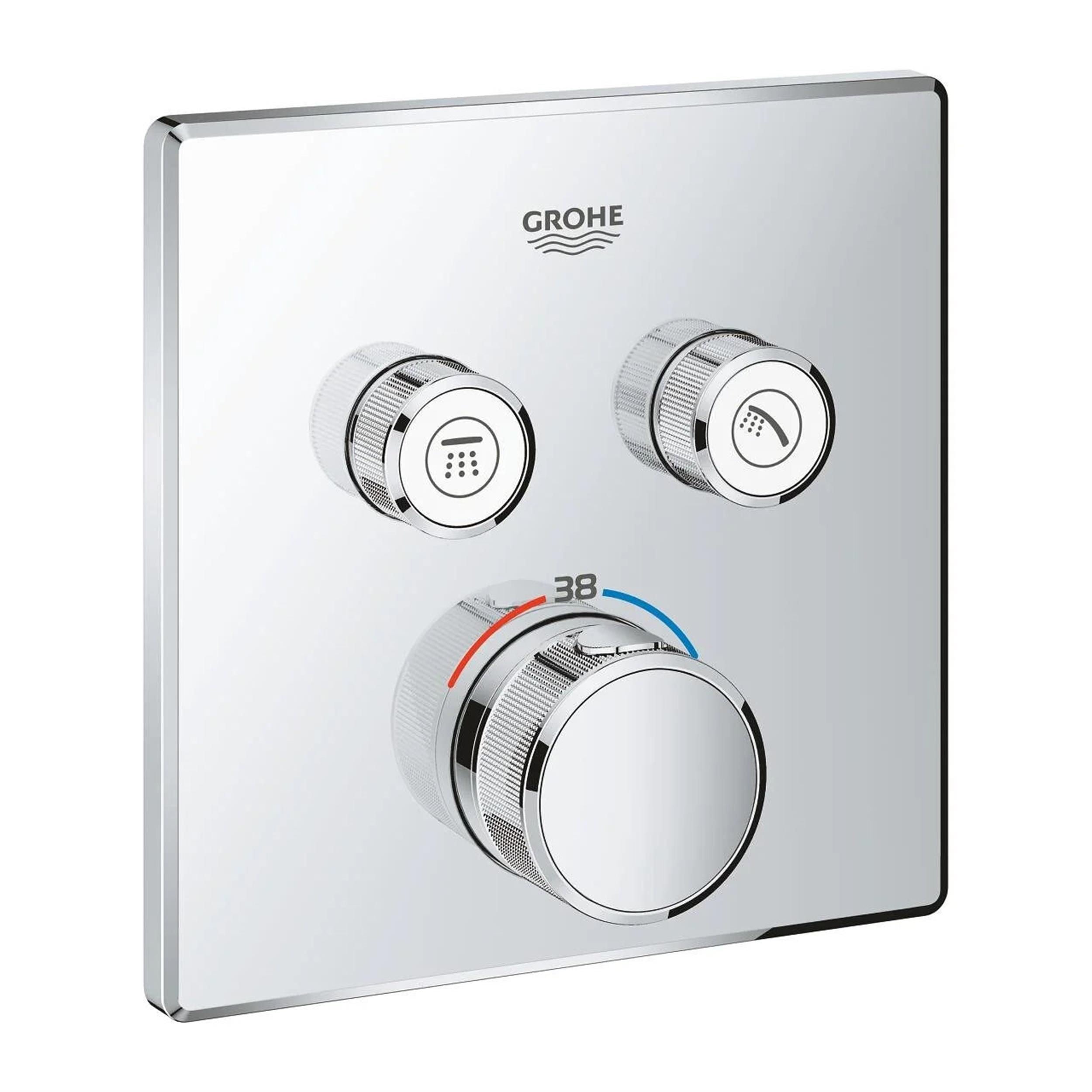 Grohe Smart Control Çift Valfli Akış Kontrollü Ankastre Termostatik Duş Bataryası (GROHE.29124000)