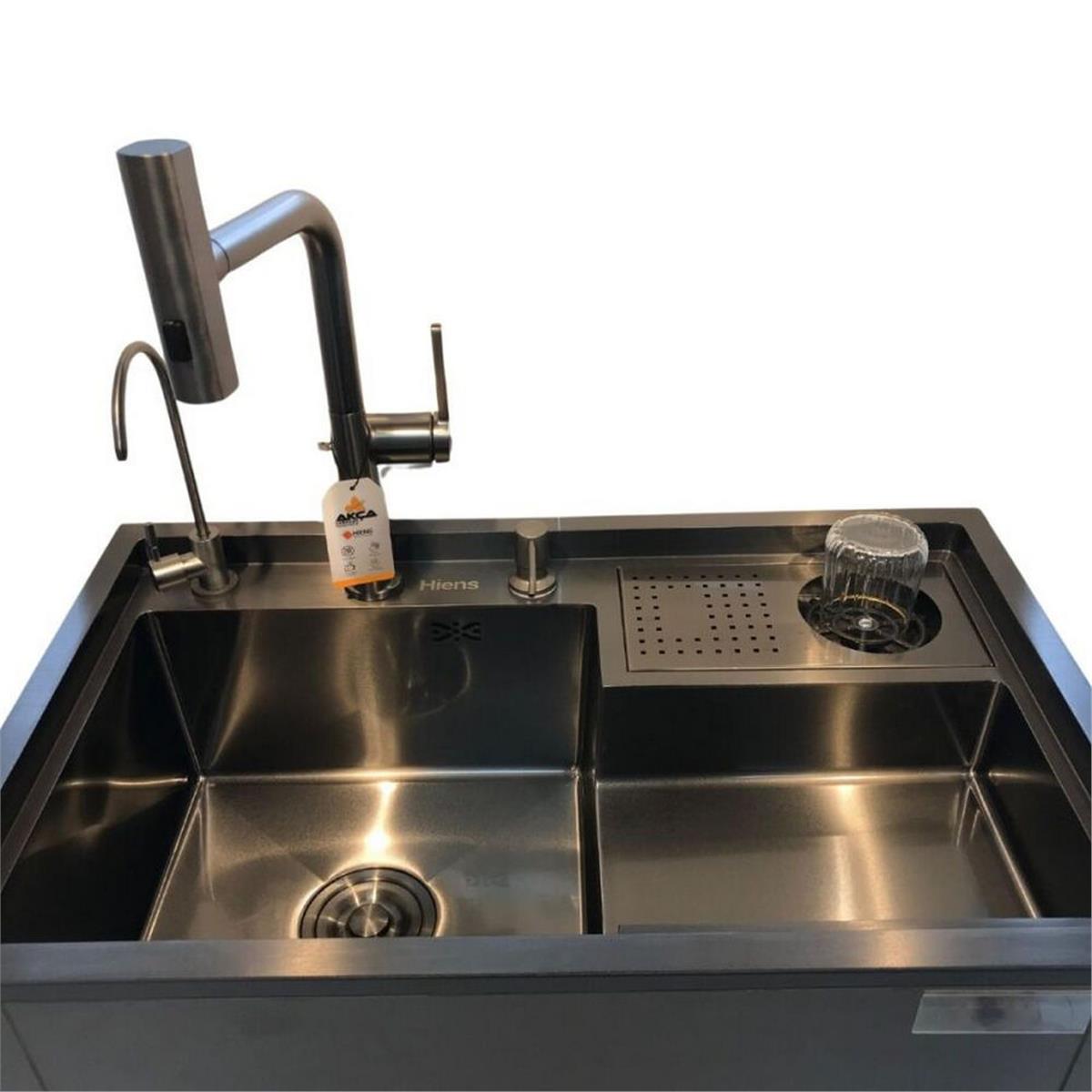 Hiens Antrasit 78x48 cm Akıllı Fonksiyonel Eviye (HIENS.M-004)