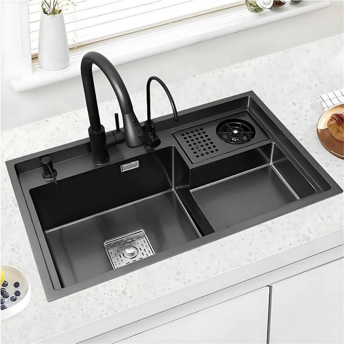 Hiens Antrasit 78x48 cm Akıllı Fonksiyonel Eviye (HIENS.M-004)