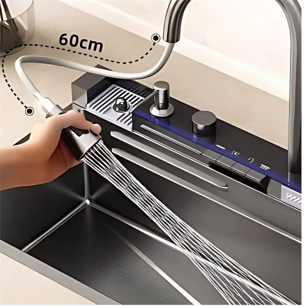 Hiens 75x46 cm Button Akıllı Fonksiyonel Eviye (HIENS.M-001)