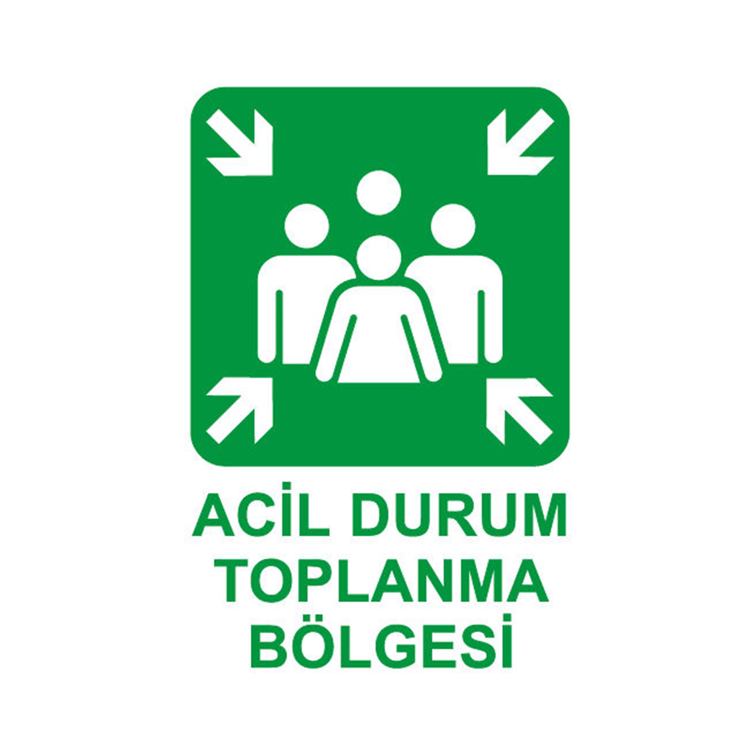 İzmir Fırça 25,5x36 cm Metal Acil Durum Toplanma Bölgesi Uyarı Tabelası (İZ-551992)