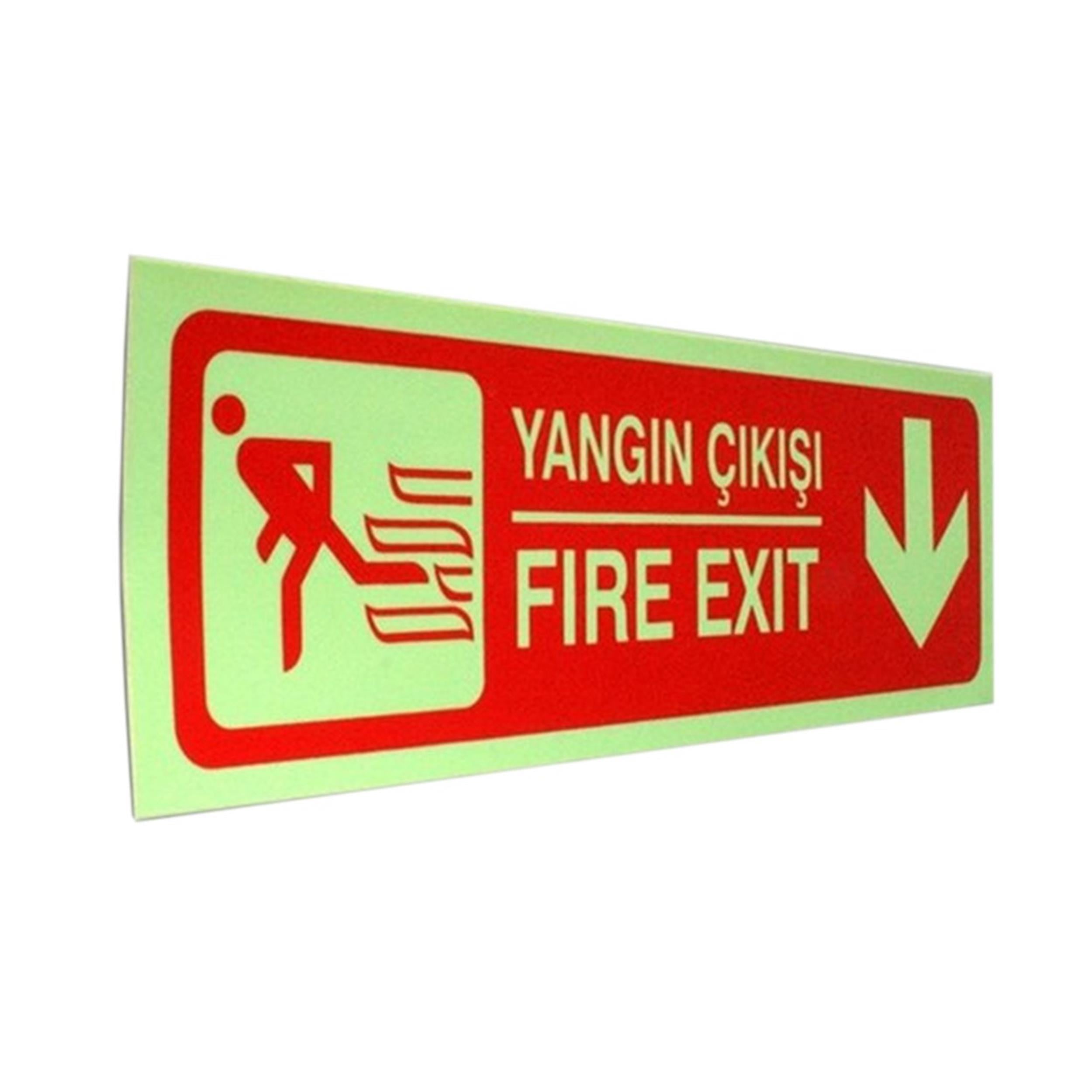 İzmir Fırça 12x36 cm Devam Yangın Çıkış Lümen Tabela (İZ-552685)