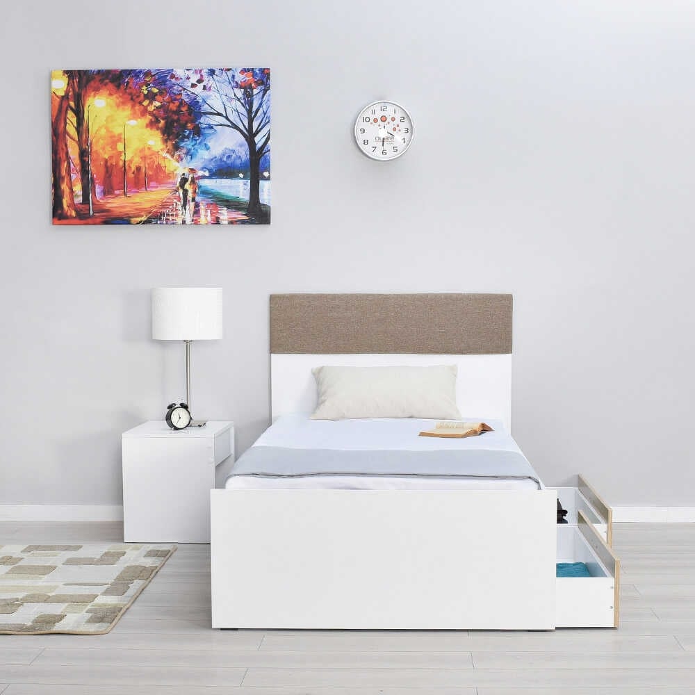 Adore Base Genç Odası 2 Çekmeceli Tek Kişilik Karyola (KRY-822-MB-3)