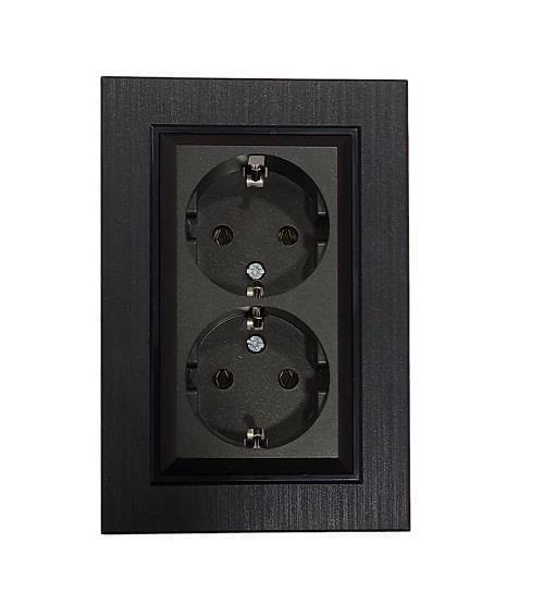 Makel Füme Karea İkili Topraklı Priz + Modül + Kapak (MAKEL.57050082)