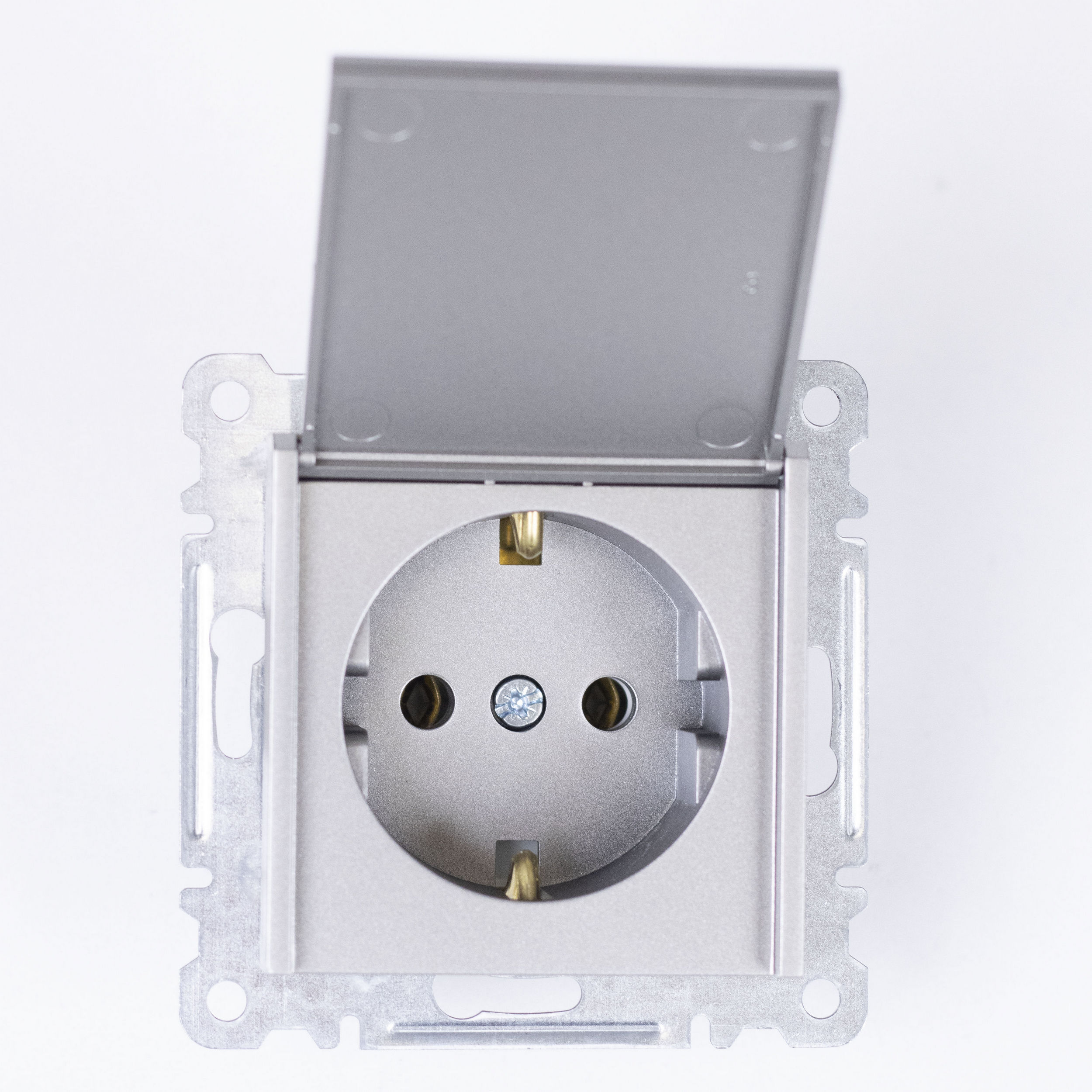 Makel Yeşil Karea Kapaklı Topraklı Priz Modül + Kapak (MAKEL.57052029)