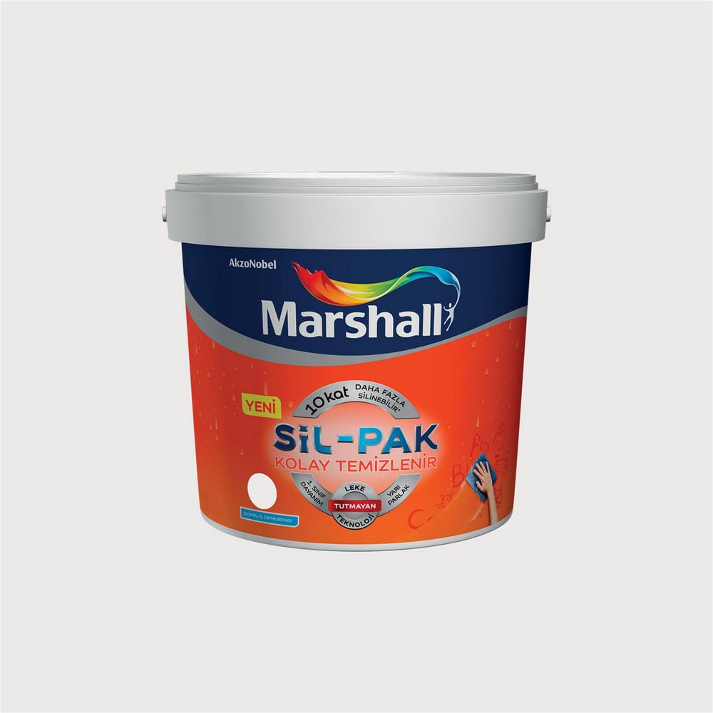 Marshall ON.00.87 7,5 Litre Sil-Pak Kolay Temizlenir Silinebilir Su Bazlı İç Cephe Boyası (MARSHALL.5253984)