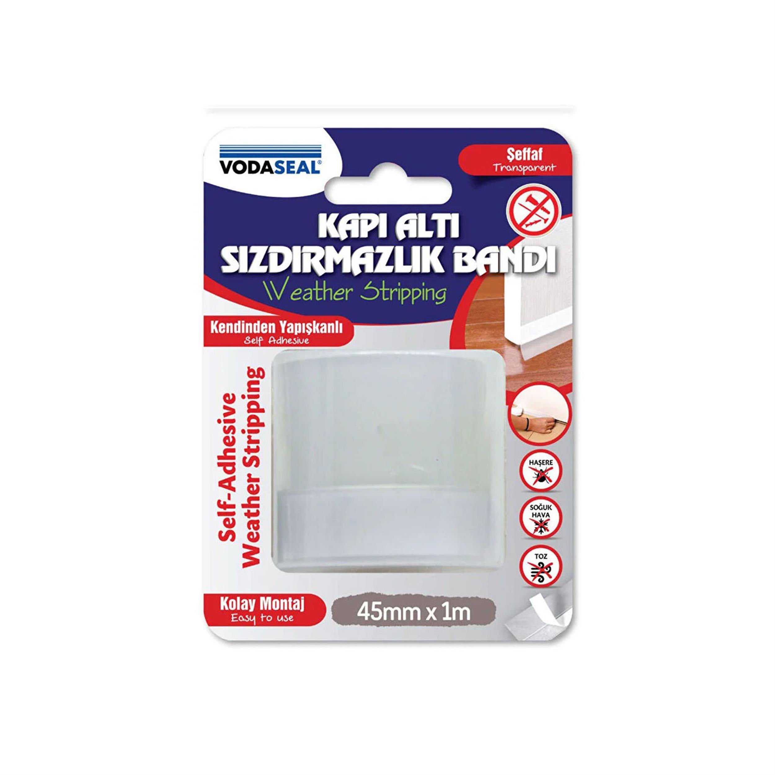 Vodaseal Şeffaf 45 mm 1 Metre Kapı altı Sızdırmazlık Bandı (NM-KA11T)