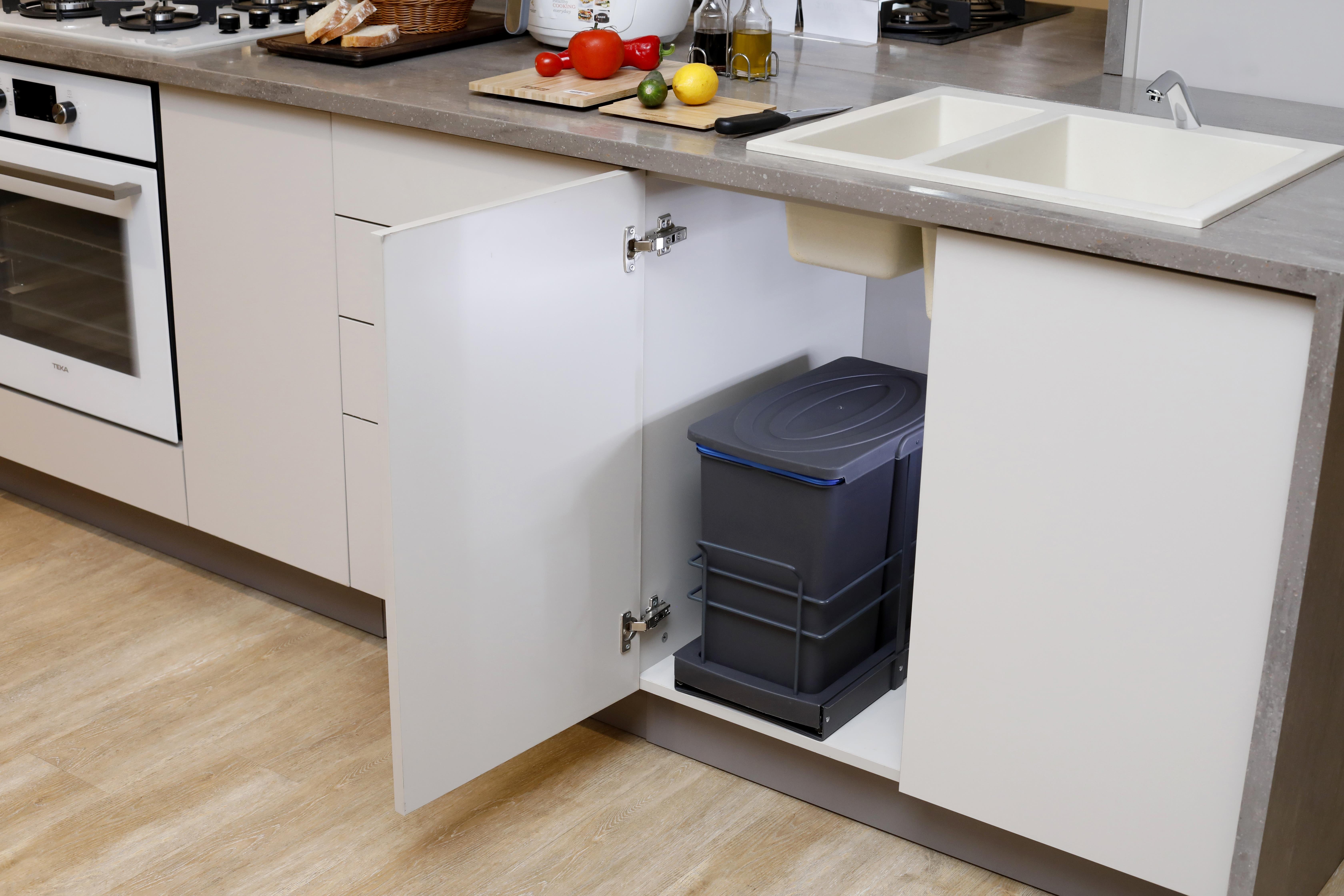 Pyramith Antrasit 12+12 Litre Teleskopik Raylı Çöp Kovası (P-9153)