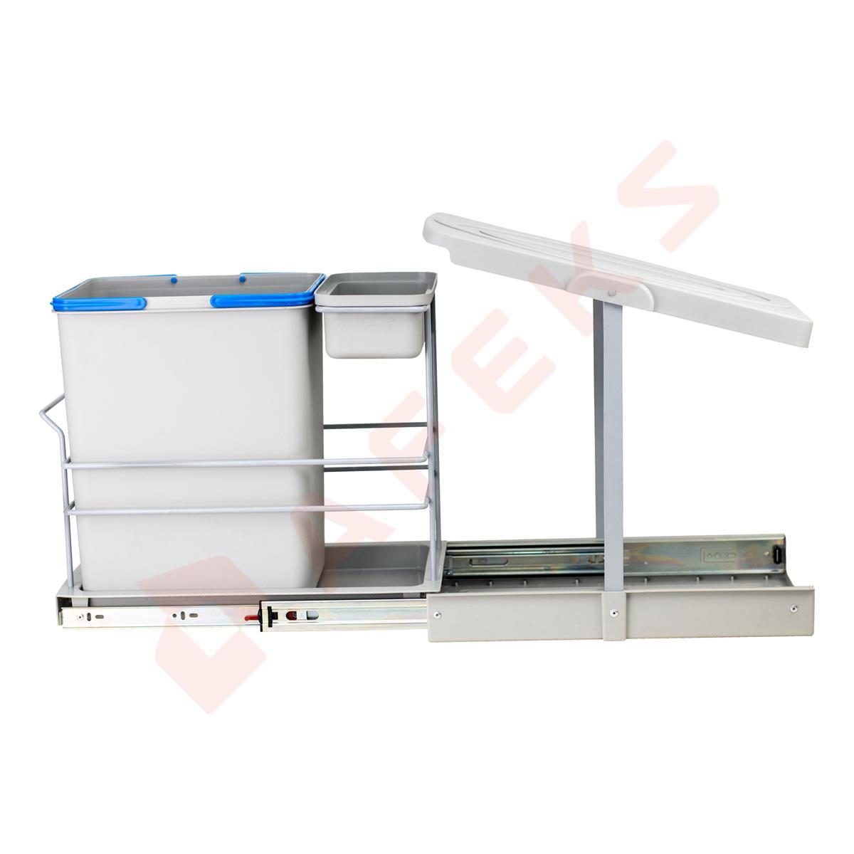 Pyramith Gri 16+1 Litre Teleskopik Raylı Çöp Kovası (P-9154)