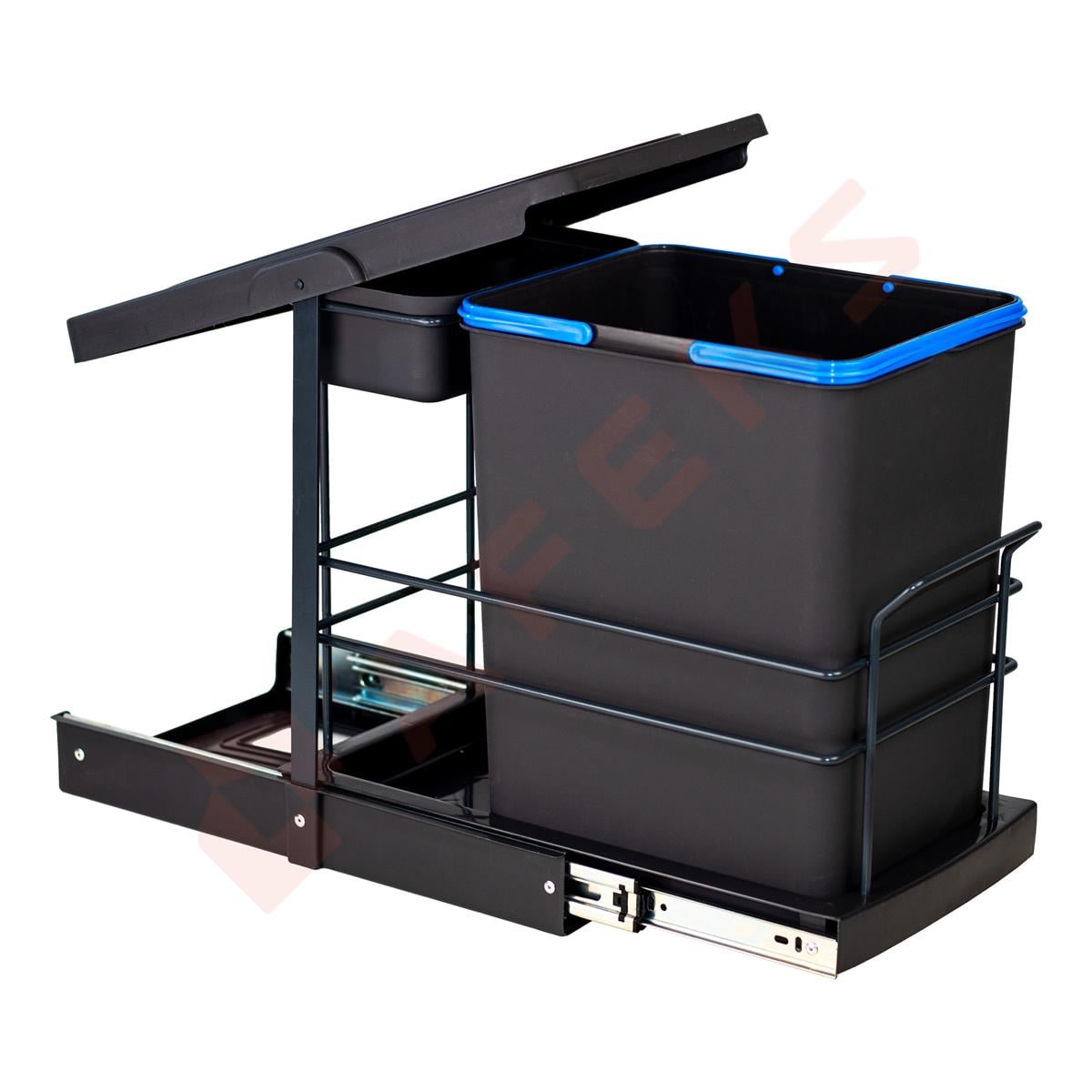 Pyramith Antrasit 16+1 Litre Teleskopik Raylı Çöp Kovası (P-9155)