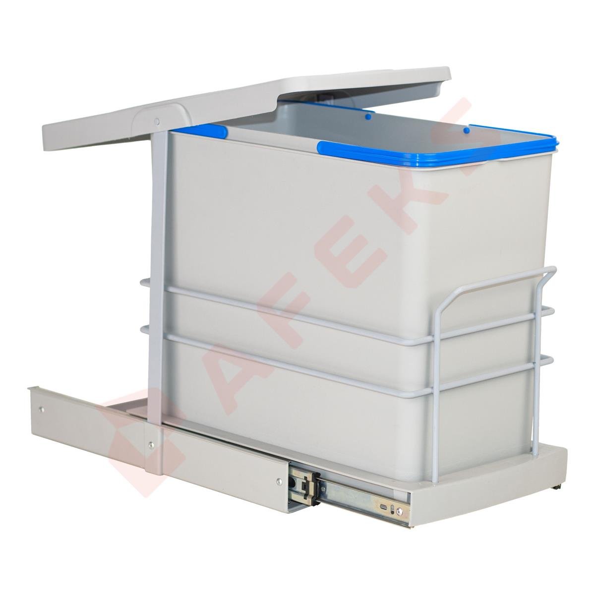 Pyramith Gri 24 Litre Teleskopik Raylı Çöp Kovası (P-9156)