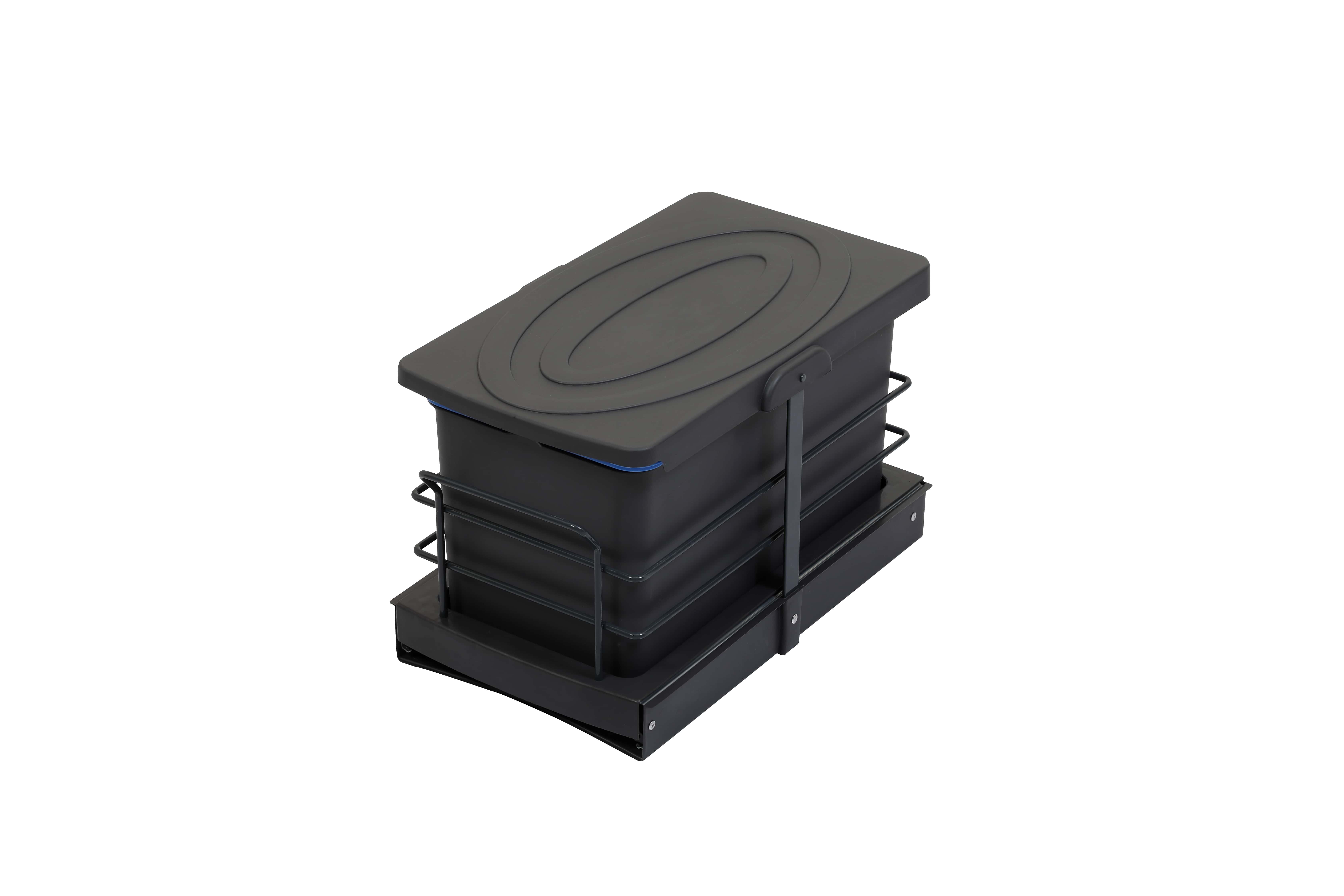 Pyramith Antrasit 16 Litre Kısa Teleskopik Raylı Çöp Kovası (P-9159)