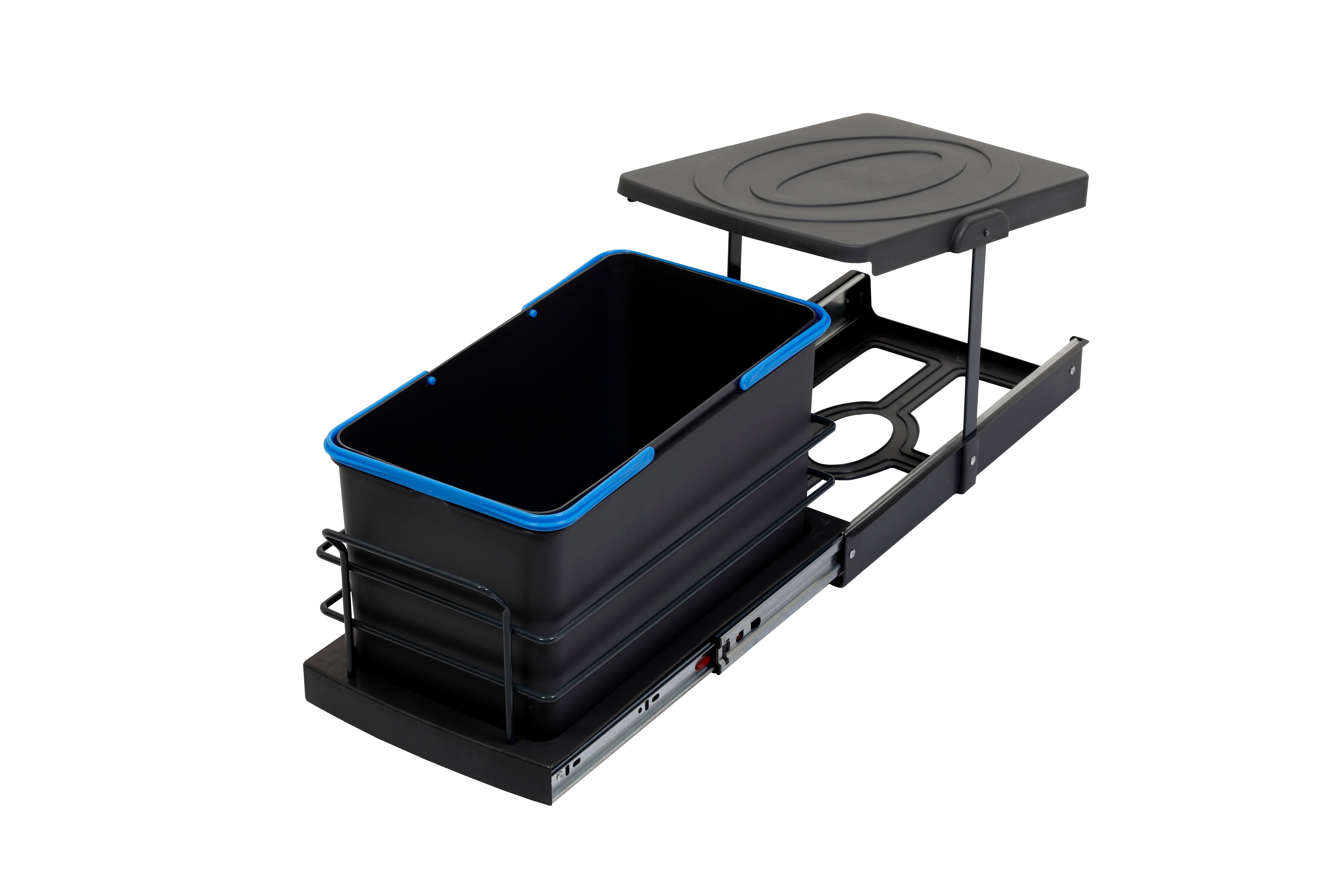 Pyramith Antrasit 16 Litre Kısa Teleskopik Raylı Çöp Kovası (P-9159)