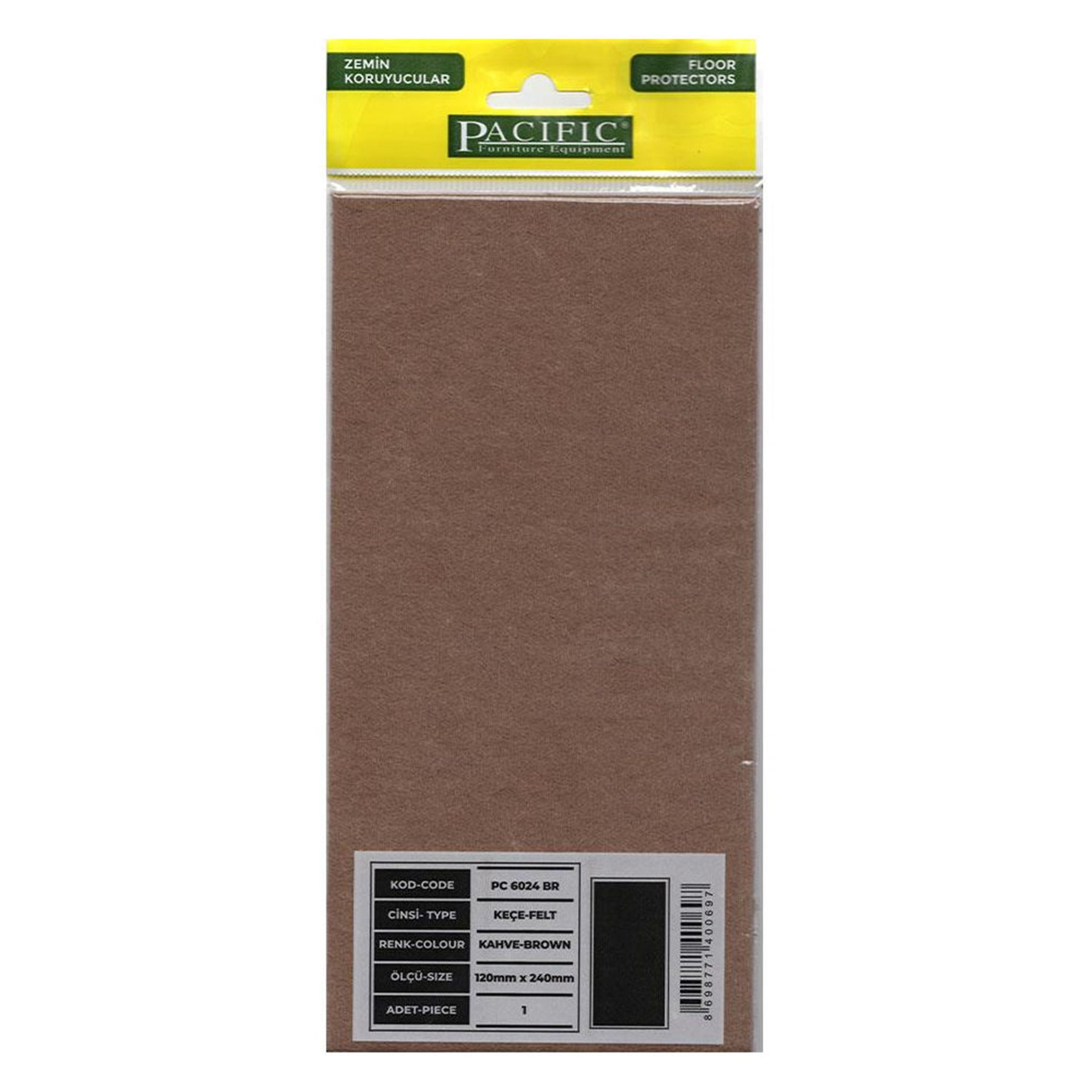 Pacific Kahve Rengi 120x240 mm Keçe (PACIFIC.PC6024BR)
