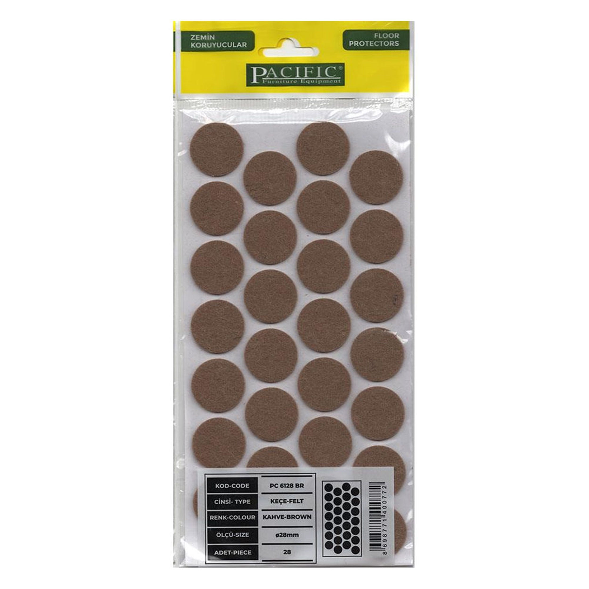 Pacific Kahve Rengi Ø28 mm Keçe (PACIFIC.PC6128BR)