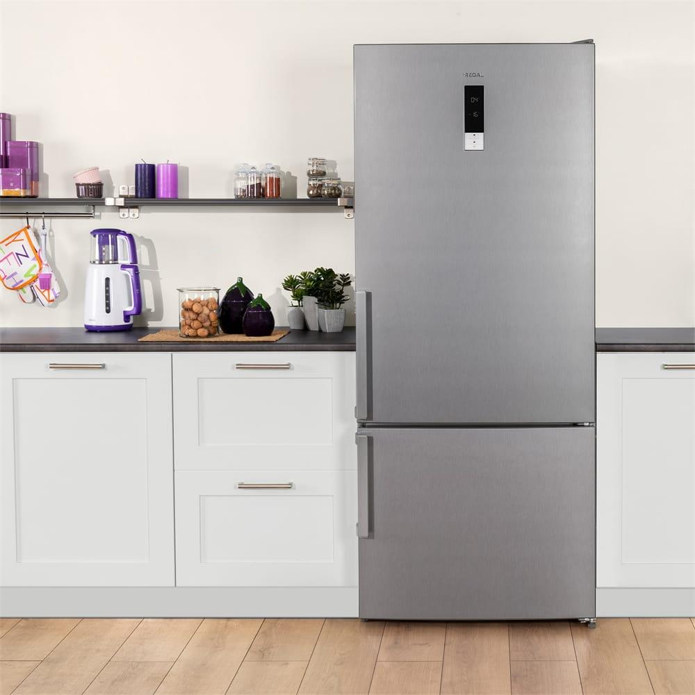 Regal NFK 60021 E IG 186x76x74 cm, Inoks E Enerji Sınıfı No Frost Kombi Buzdolabı (REGAL.20265169)