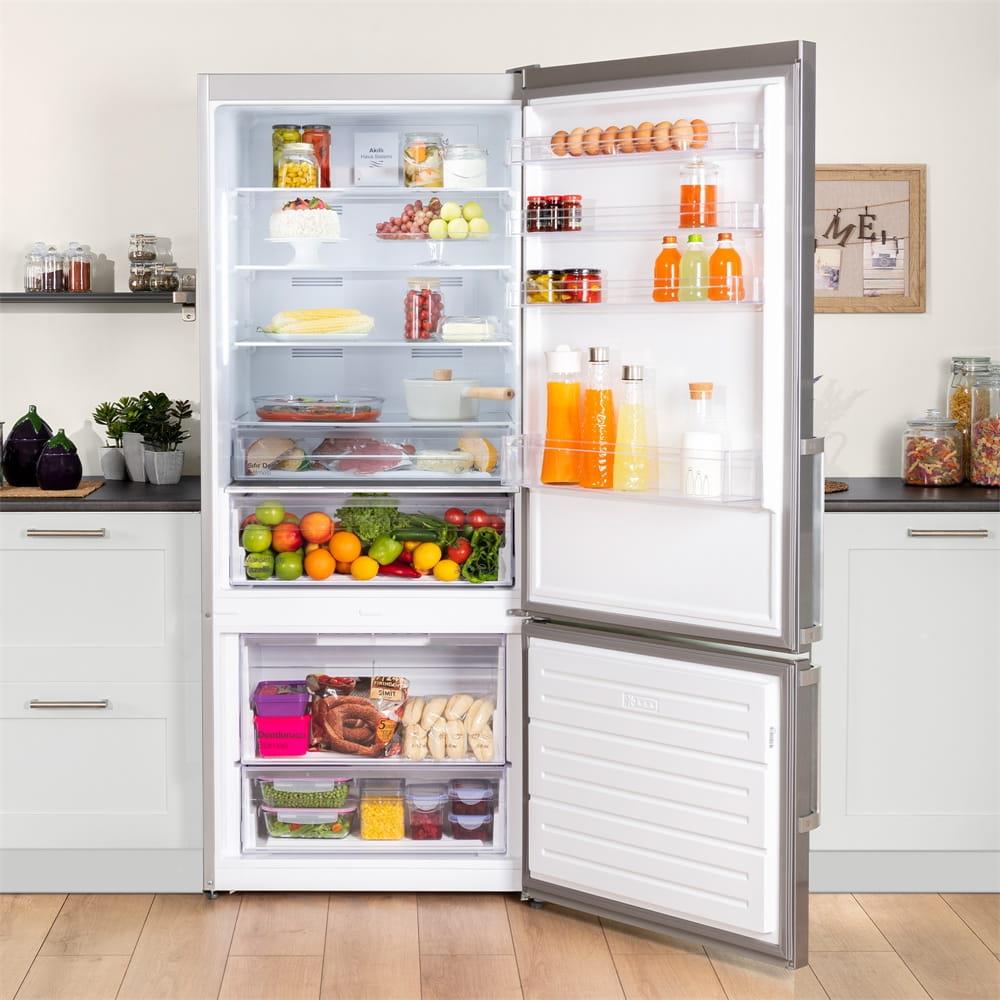 Regal NFK 60021 E IG 186x76x74 cm, Inoks E Enerji Sınıfı No Frost Kombi Buzdolabı (REGAL.20265169)