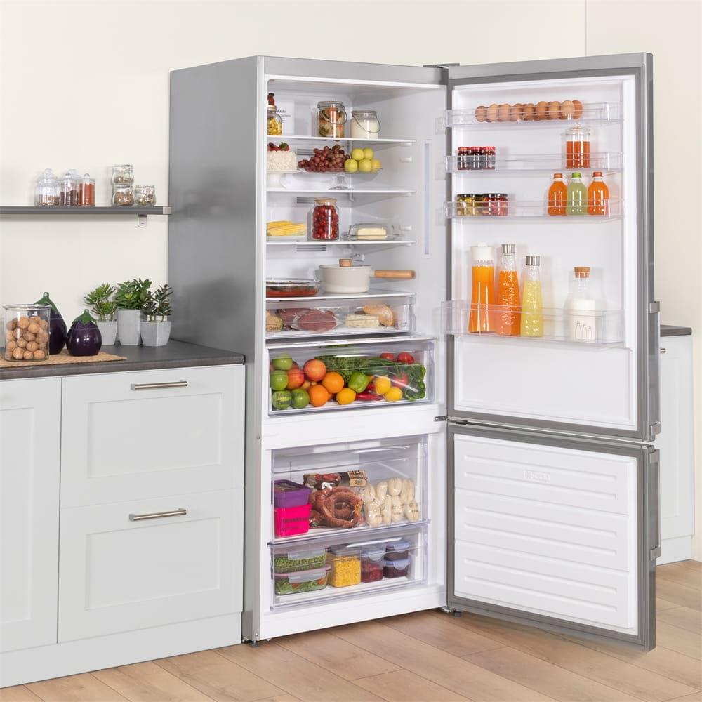 Regal NFK 60021 E IG 186x76x74 cm, Inoks E Enerji Sınıfı No Frost Kombi Buzdolabı (REGAL.20265169)