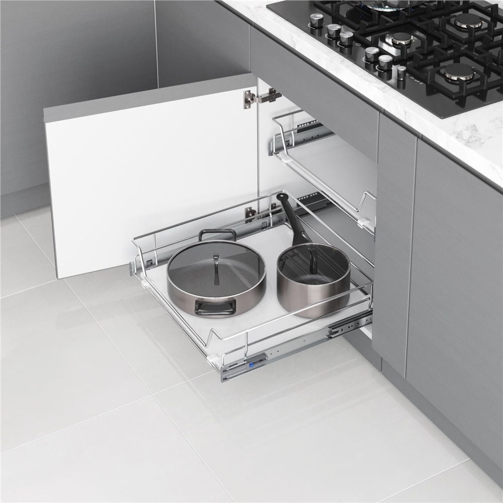 Starax Krom Ahşap Tablalı Bağımsız Teleskopik Raylı Çekmece (S-2310-C)