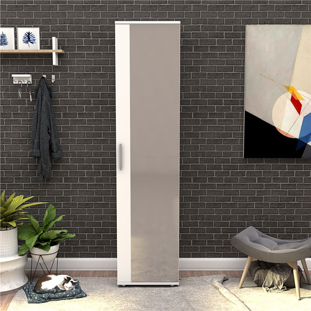 Adore Porto 10 Bölmeli Tek Kapılı Aynalı Ayakkabı Dolabı (SHC-510-BB-1)