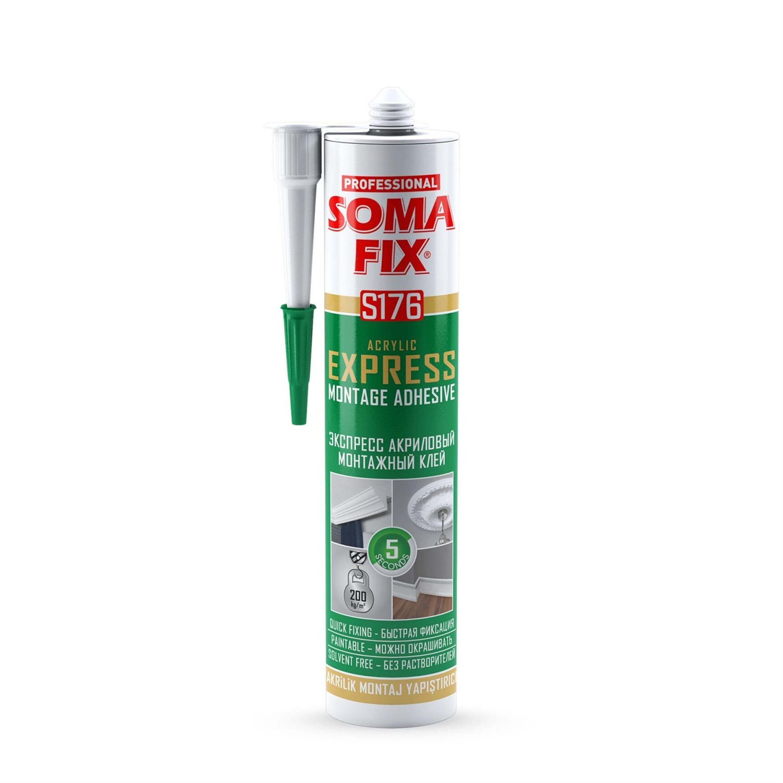 Somafix Beyaz 310 ml / 485 gr Akrilik Hızlı Montaj Yapıştırıcısı (SOMAFIX.S176)