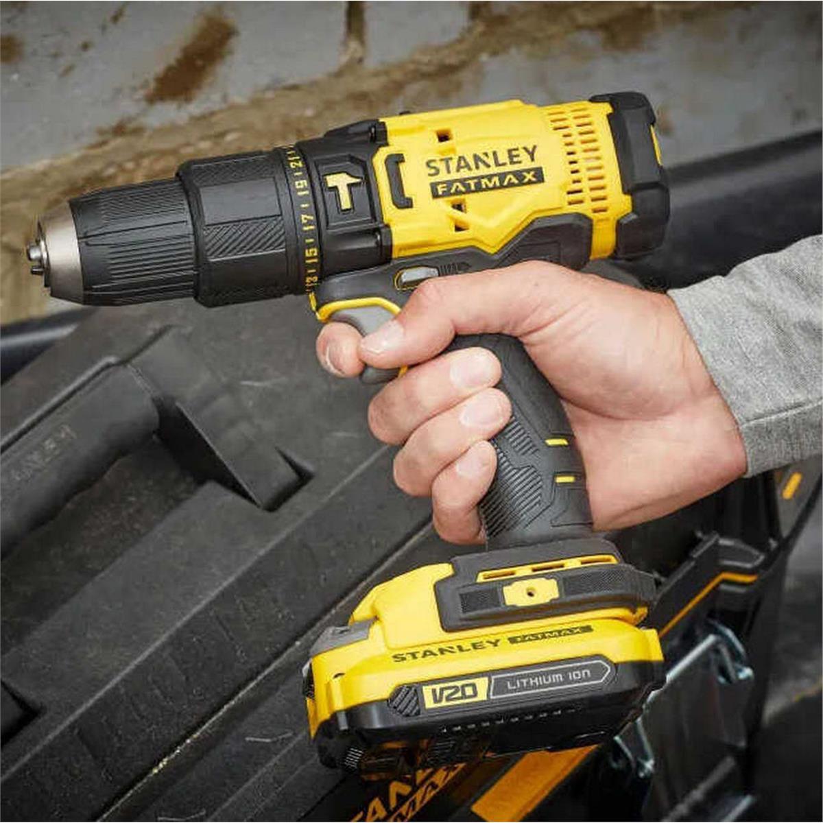 Stanley SCD718D2K 18V 2.0 Ah V20 Çift Akülü Darbeli Matkap (STD.971595800)