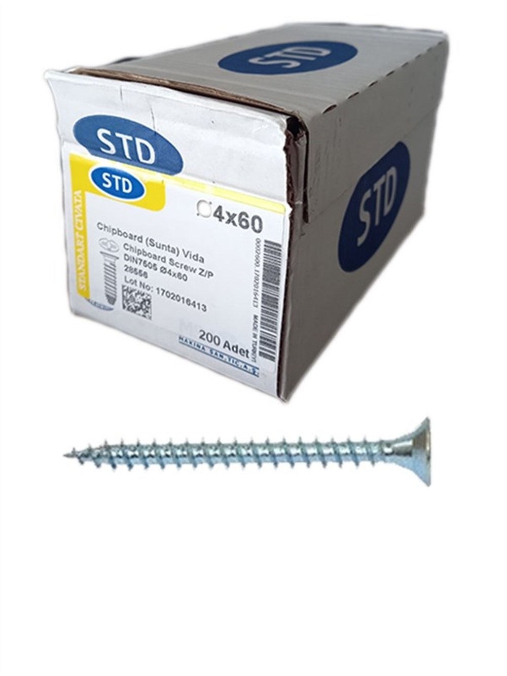 STD 4,0x60 Çinko Sunta Vidası (200 Adet) (STD.900026700)