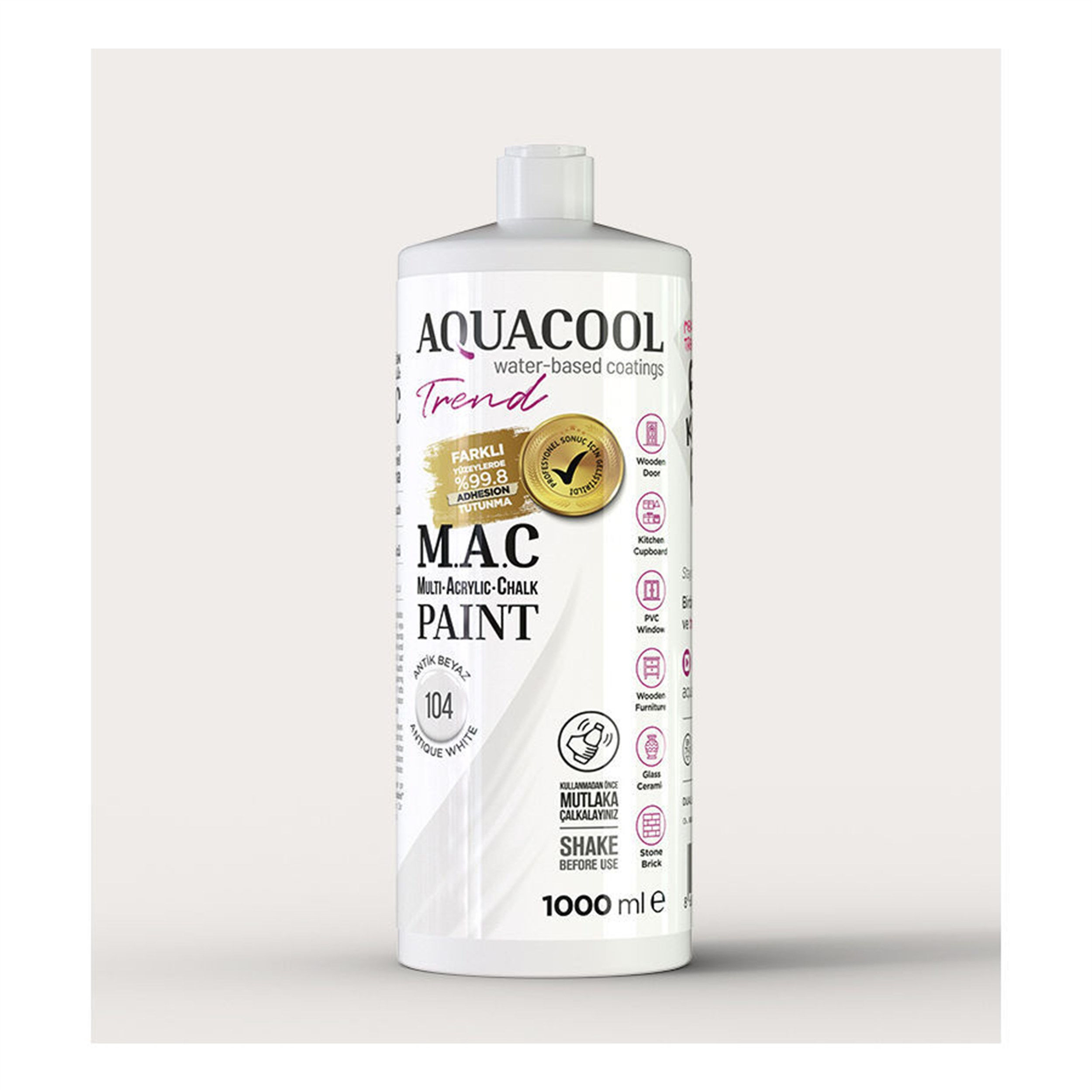 Aqua Cool Antik Beyaz 1000 Ml. Mac Hobi Boyası (T-0104/1,00)
