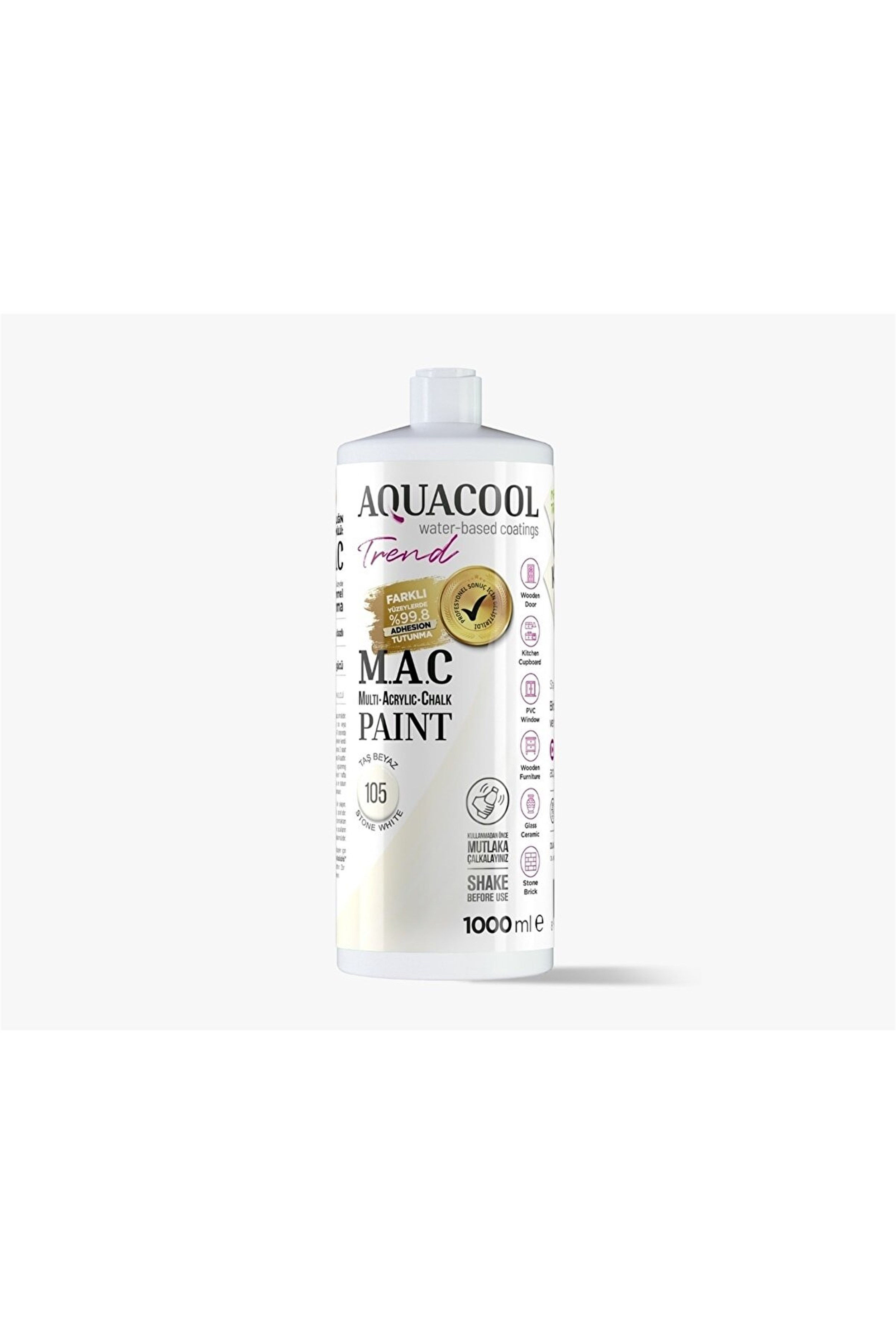 Aqua Cool Taş Beyaz 1000 Ml. Mac Hobi Boyası (T-0105/1,00)