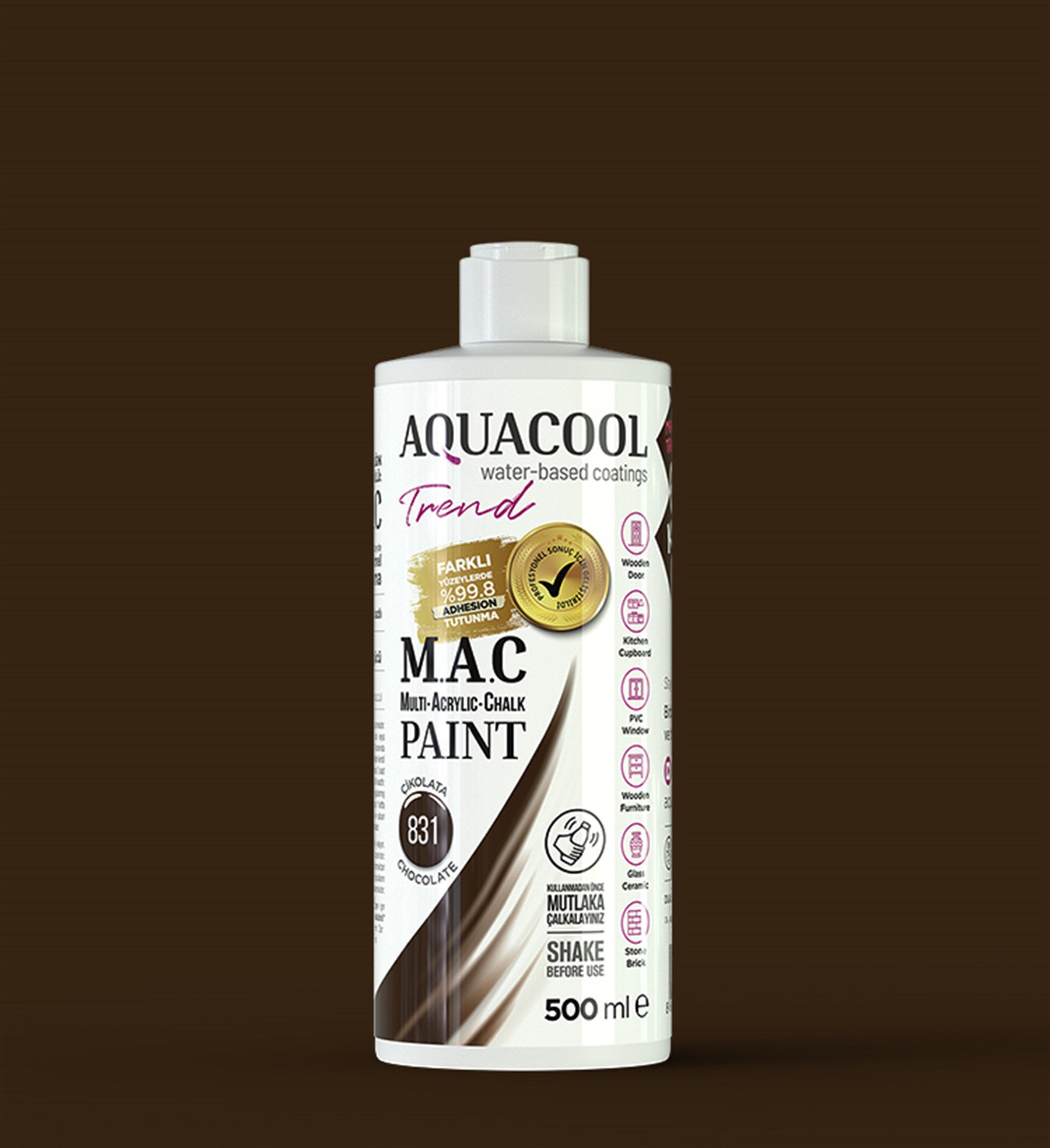 Aqua Cool Çikolata 500 Ml. Trend Mac Hobi Boyası (T-0831/0,50)