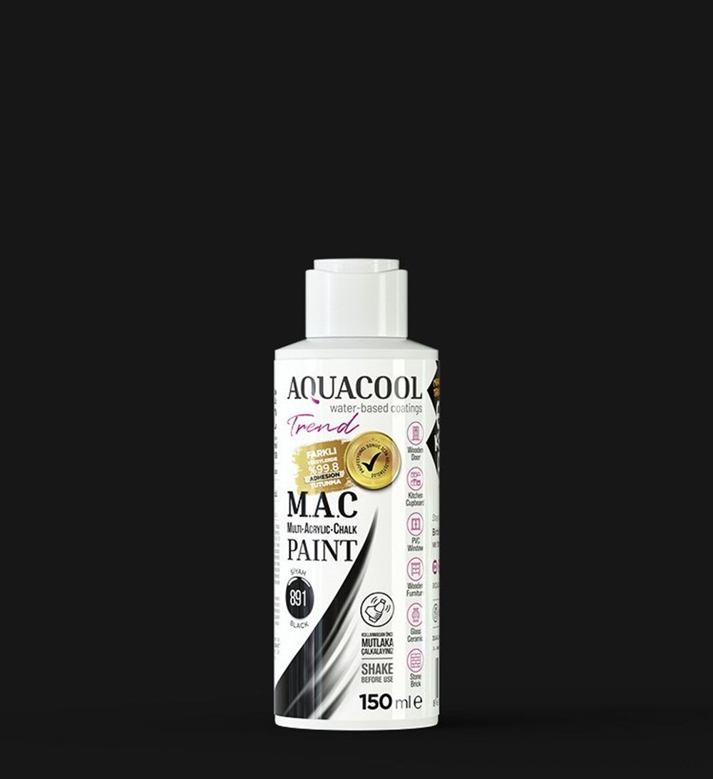 Aqua Cool Siyah 150 Ml. Trend Mac Hobi Boyası (T-0891/0,15)