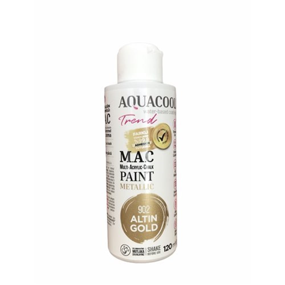 Aqua Cool Antik Altın 120 Ml. Metalik Trend Mac Hobi Boyası (T-0908/0,12)