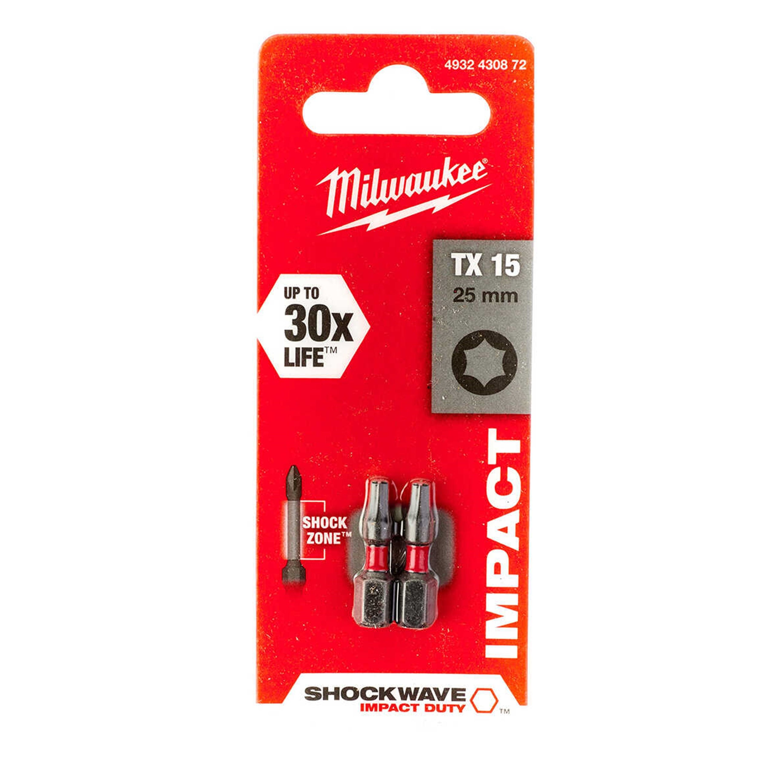 Milwaukee 15x25 mm 2 Parça Bits Uç Torx (T4932430872)