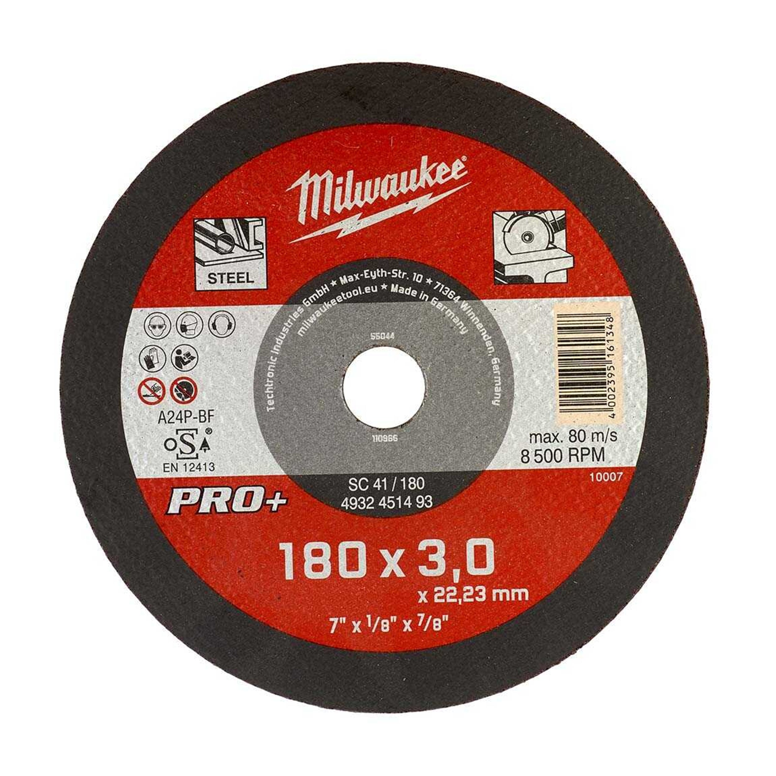 Milwaukee 180x6x 22.23 mm Metal Kesici Taş (T4932490038)
