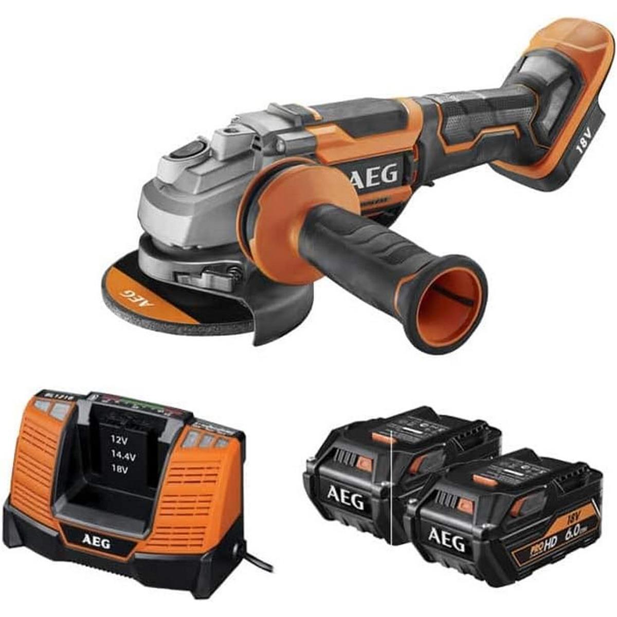 AEG BEWS 18-125BLPX-602C Li Çift Akülü 6 Ah Taşlama Makinası (T4935464422)