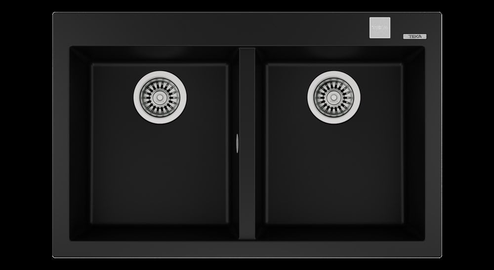 TEKA Siyah Forsquare 790 TG Çift Gözlü Damlalıksız Granit Eviye (TEKA.115260014)