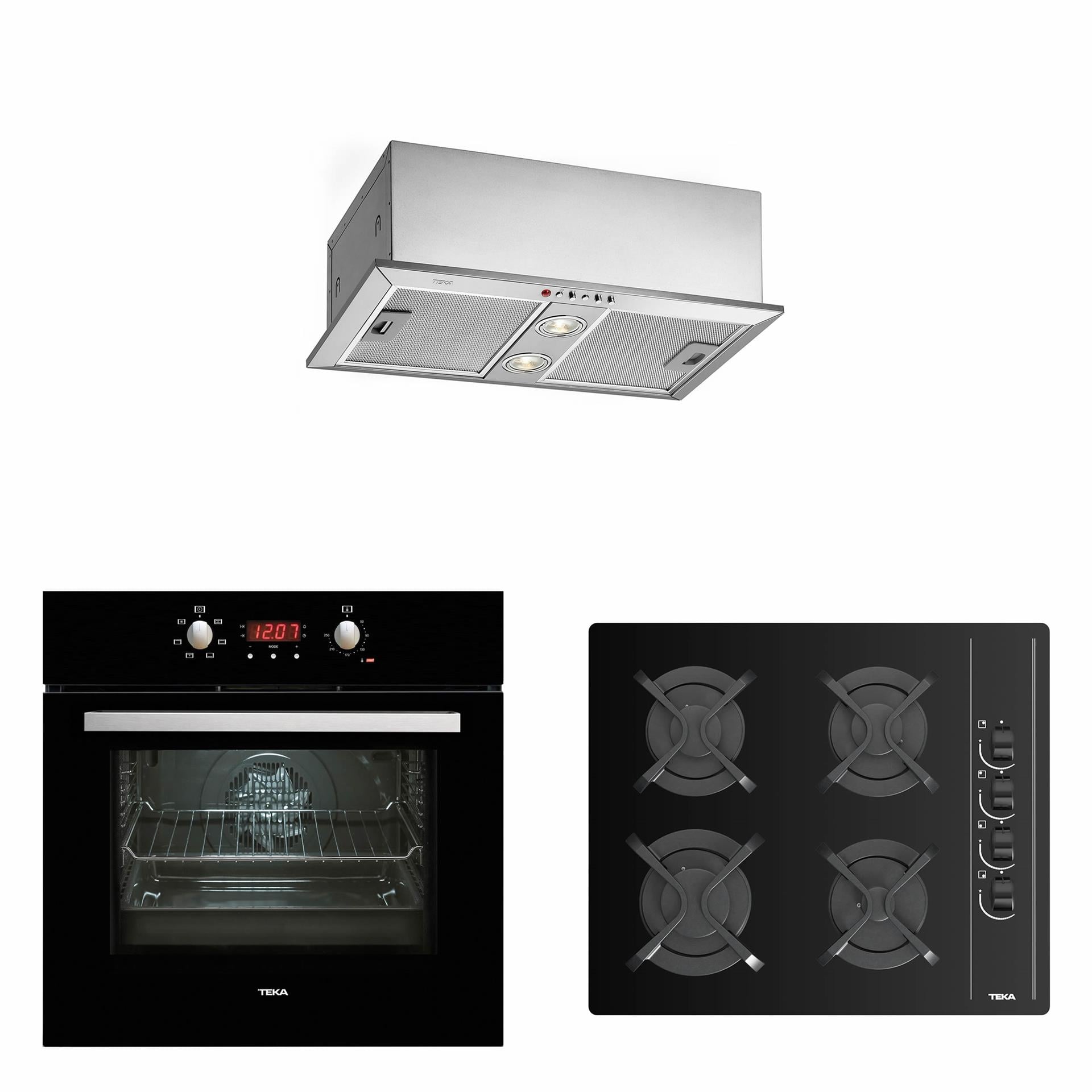 TEKA İnox Siyah Cam Ankastre Set (3' Lü Set)