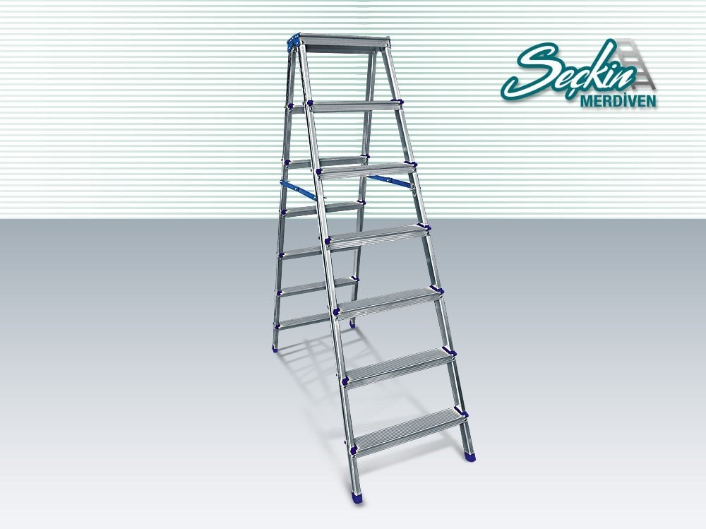 Seçkin 4+4 Çift Çıkışlı Alüminyum Merdiven TS 104 (Tİ 104)