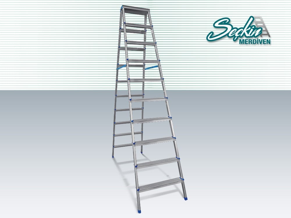 Seçkin 4+4 Çift Çıkışlı Alüminyum Merdiven TS 104 (Tİ 104)