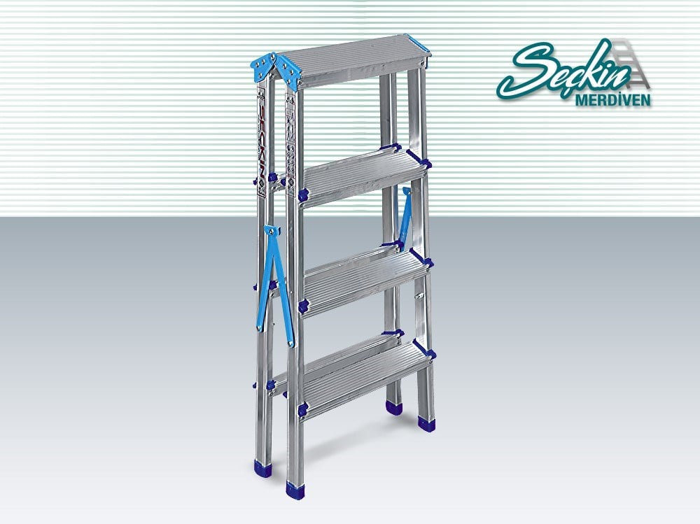 Seçkin 4+4 Çift Çıkışlı Alüminyum Merdiven TS 104 (Tİ 104)