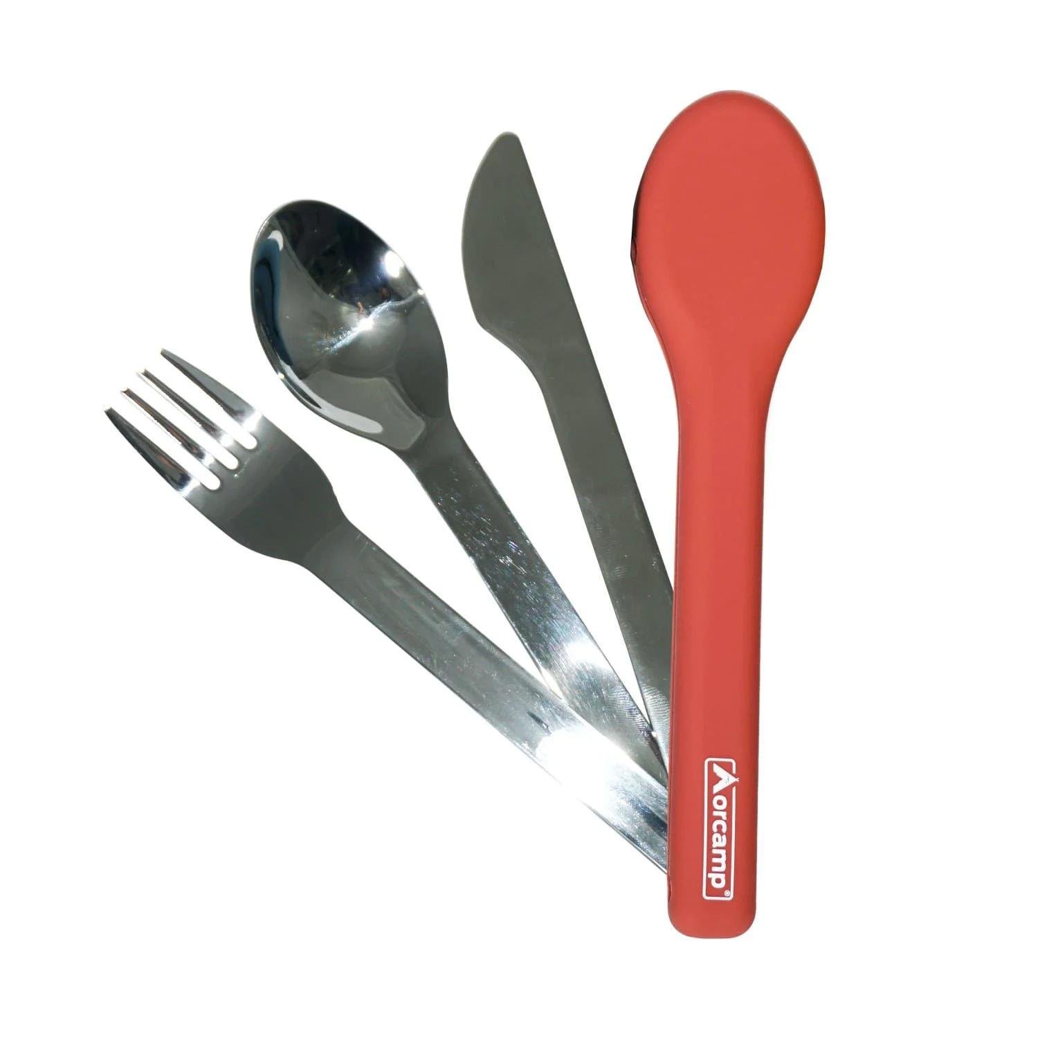 Orcamp Kırmızı Çatal Kaşık Bıçak Seyehat Seti (TM.15.00.0151)