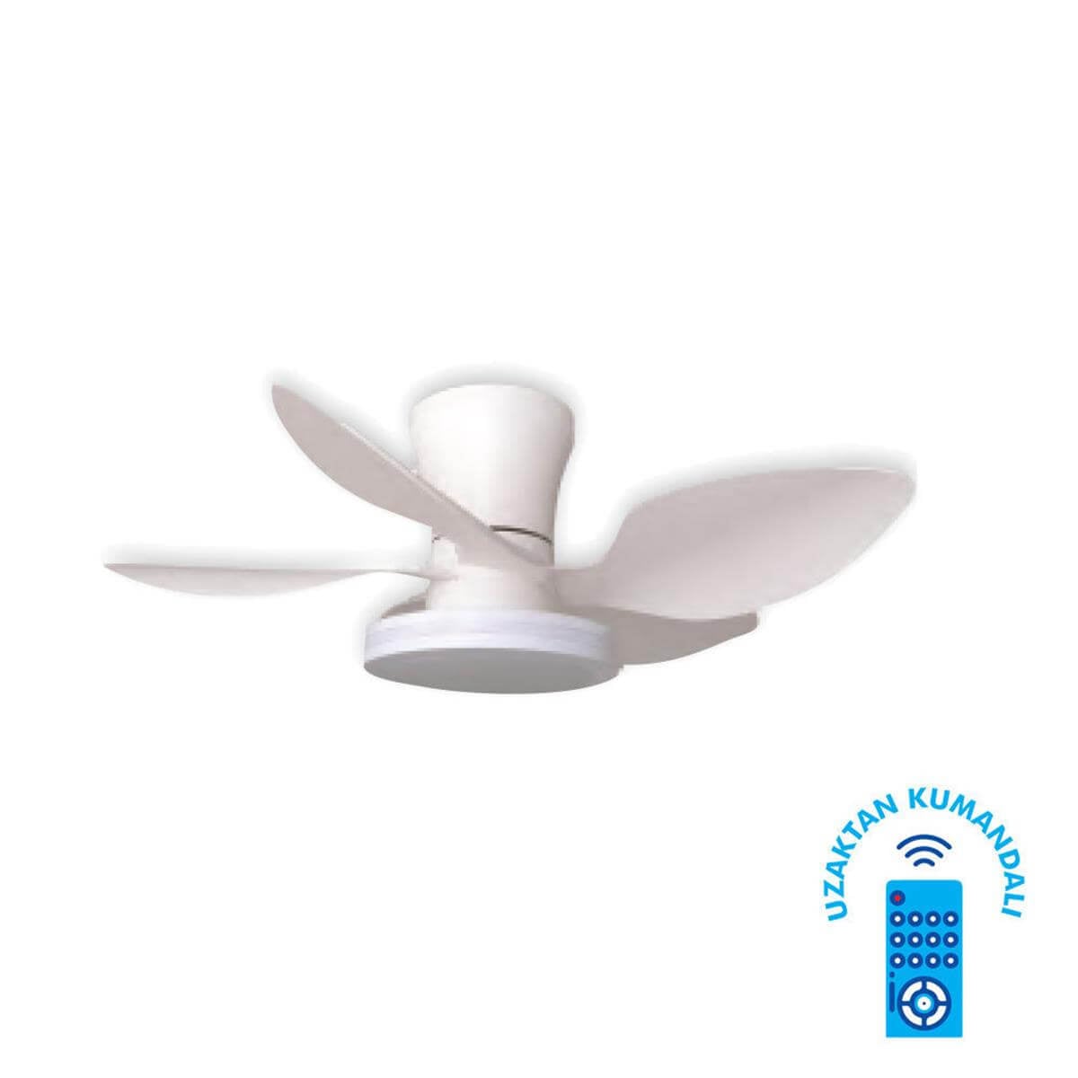 Vanti Beyaz 30 Watt LED Dekoratif Plastik Tavan Vantilatörü (VANTİ.KCF304)