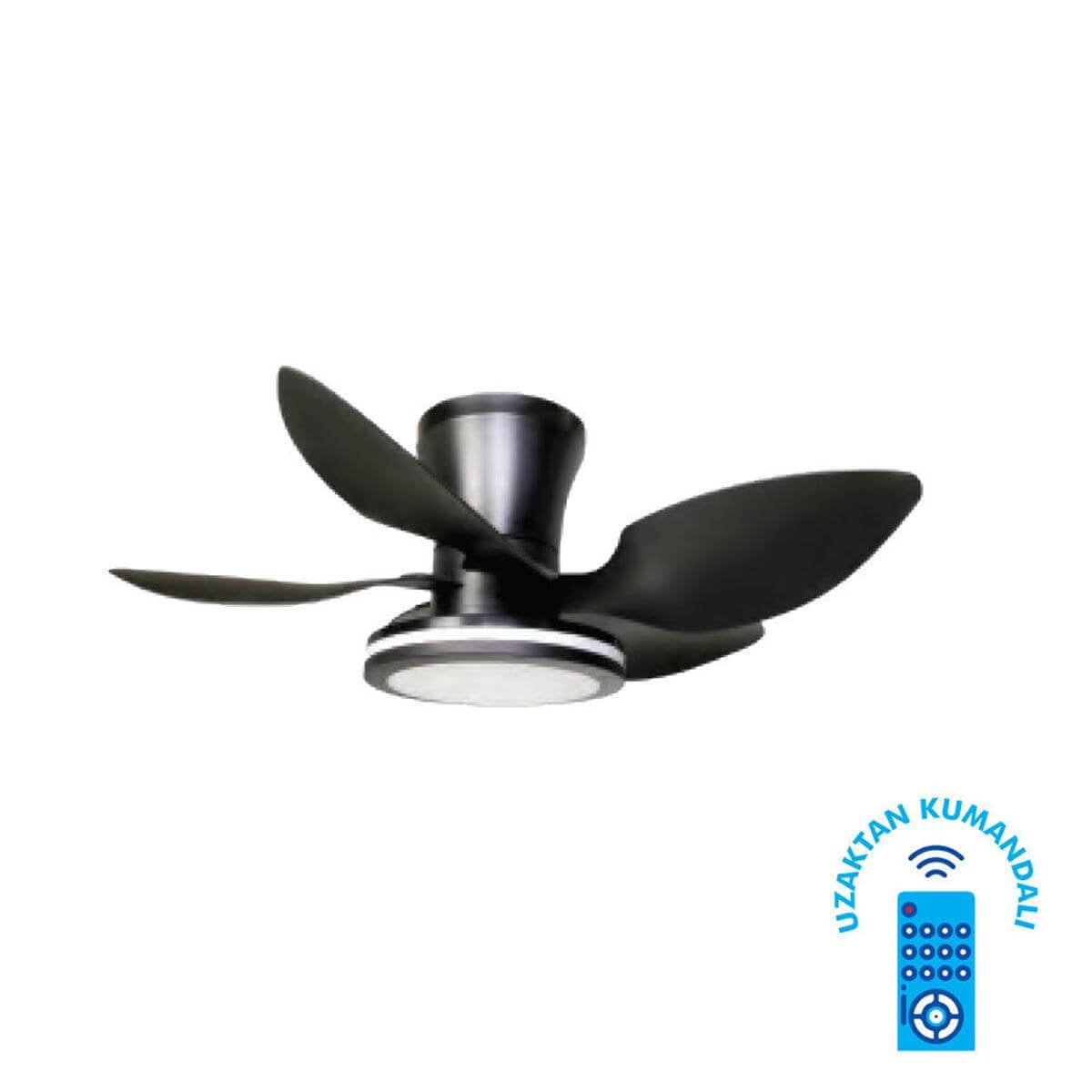Vanti Siyah 30 Watt LED Dekoratif Plastik Tavan Vantilatörü (VANTİ.KCF303)