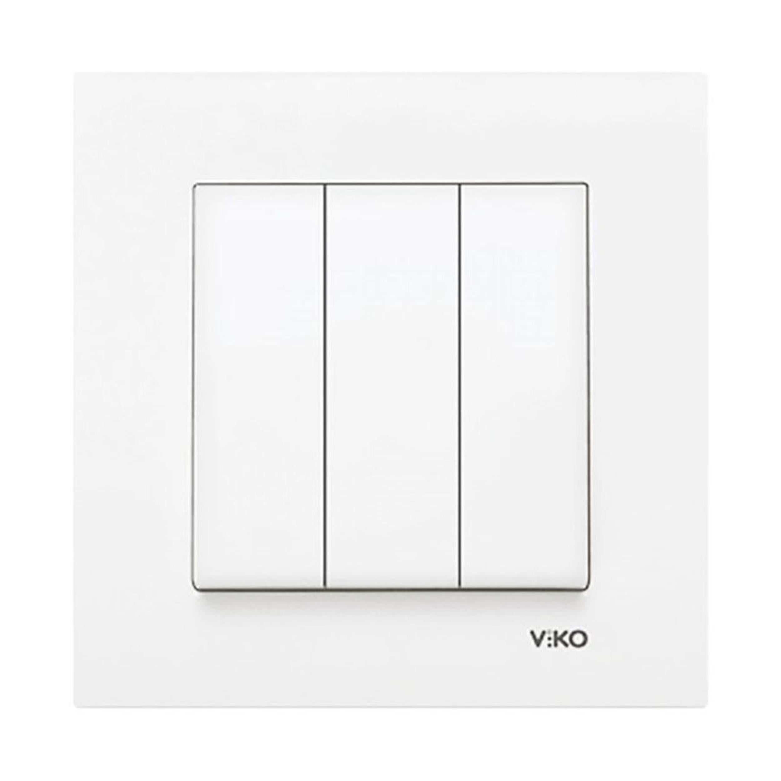 VİKO Beyaz Karre Üçlü Anahtar (VK-90960768)