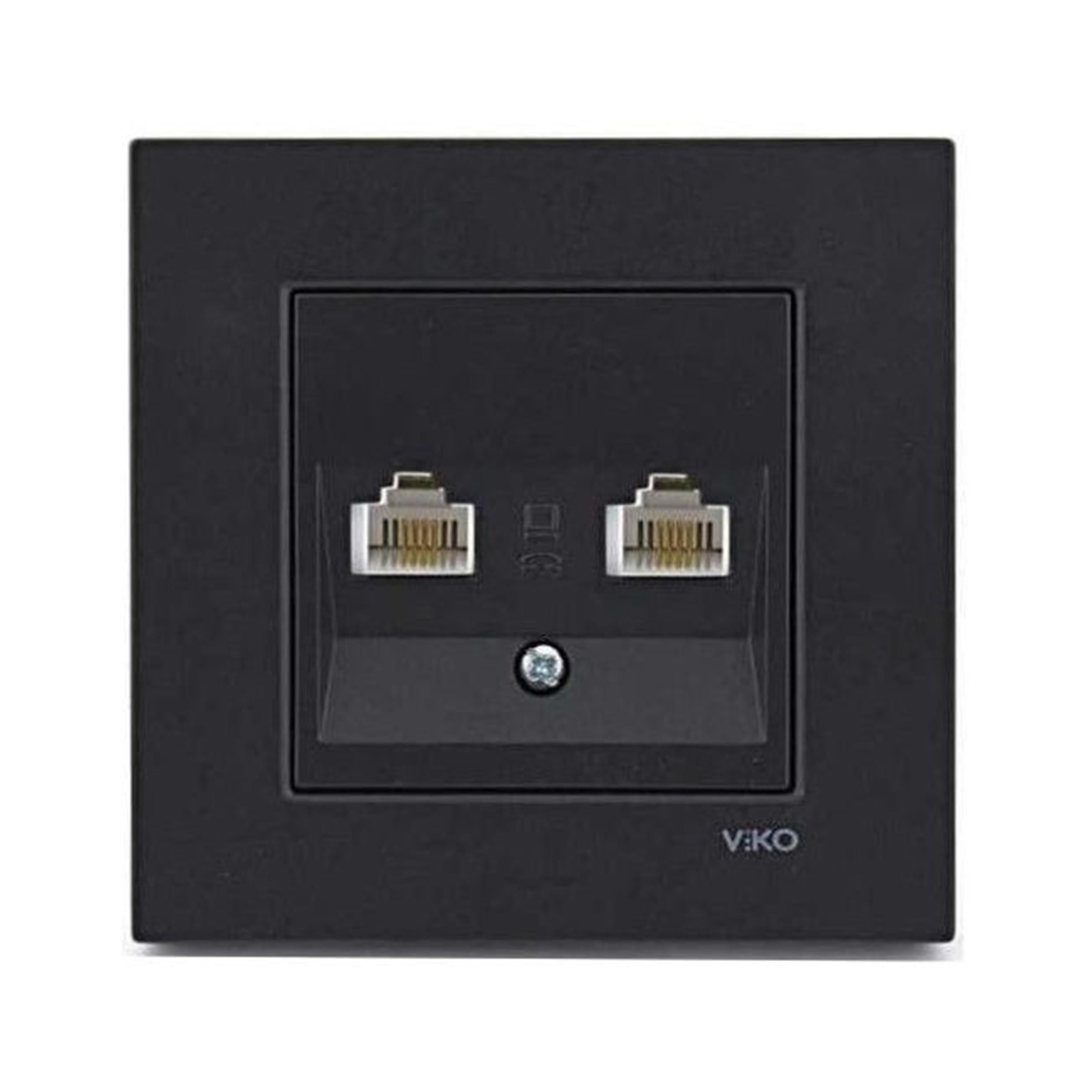 VİKO Siyah Novella İkili Nümeris CAT3 Priz (Mekanizma Dahil) (VK-92005533)