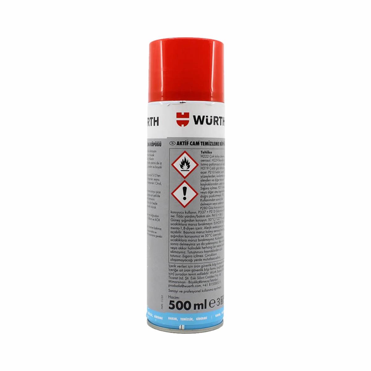 Würth 500 Ml. Aktif Cam Temizleme Köpüğü (WÜRTH.089025 028 12)